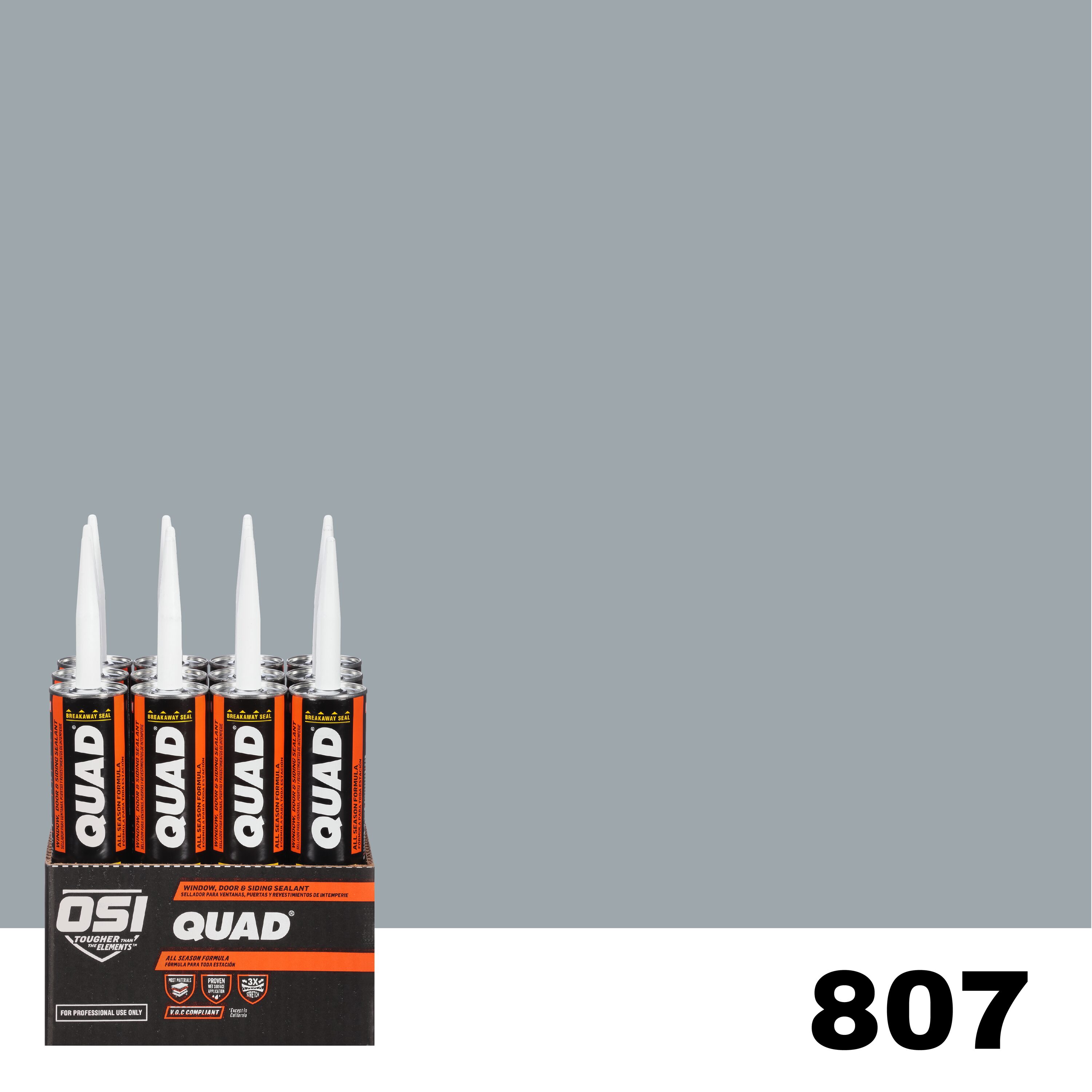OSI 1637276 Quad 12 -Pack 10-oz Window door Blue 807 Paintable Solvent Caulk