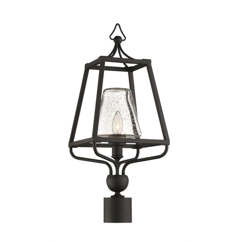 Crystorama SYL-2287-SD-BF Sylvan 22.5-in Black Forged Transitional Outdoor Light Post Lantern
