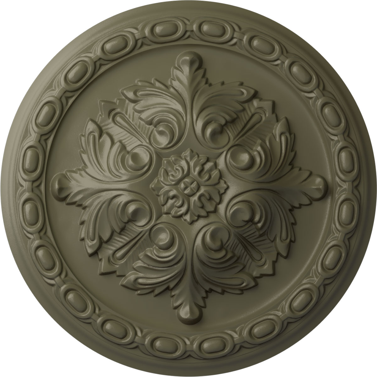 Ekena Millwork CM11ACSSF Acanthus 11.375-in W x 11.375-in L Painted Spartan Stone Polyurethane Whole Ceiling Medallion