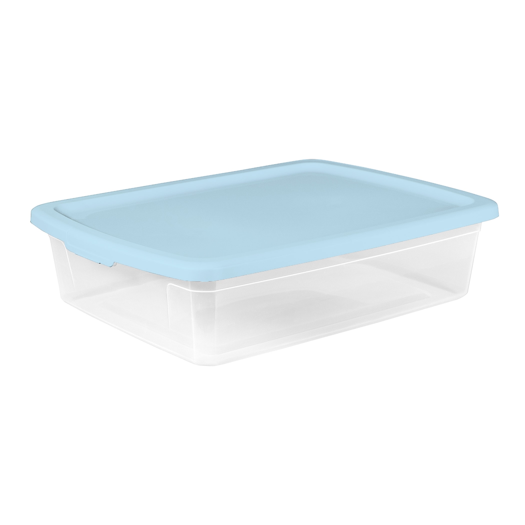 Project Source Large 7.5-Gallons (30-Quart) Clear Tote with Standard Snap  Lid in the Plastic Storage Containers department at