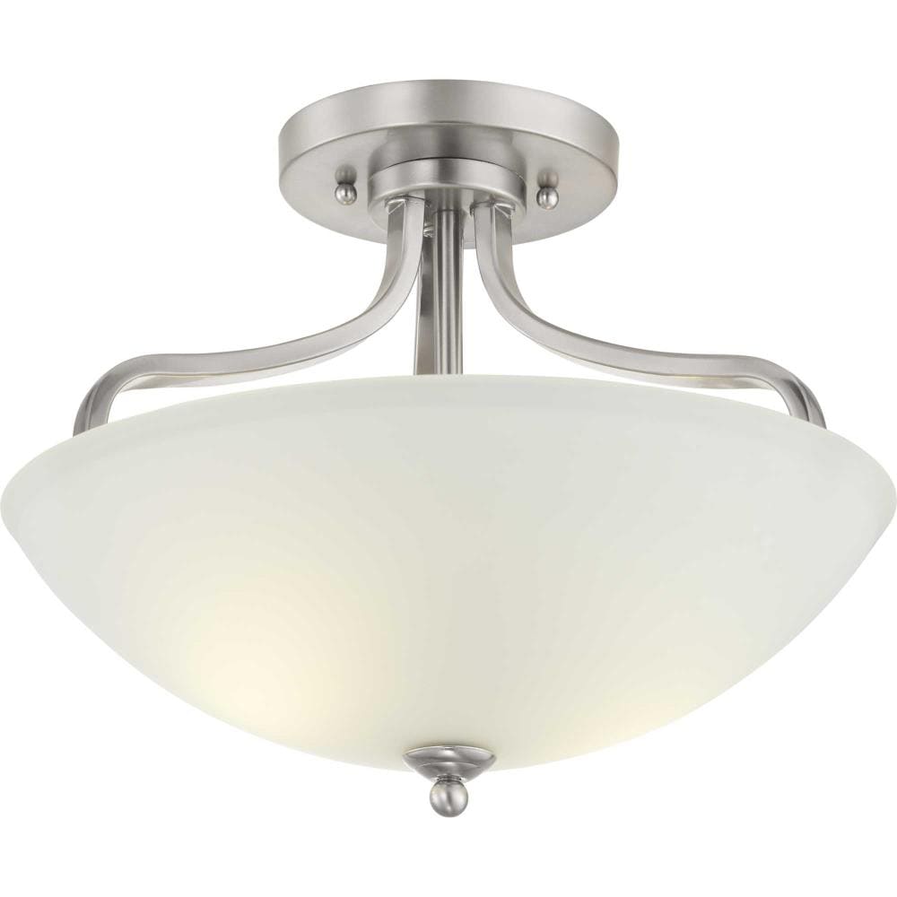 Progress Lighting Laird 3-Light 15.625-in Brushed Nickel Semi Flush ...