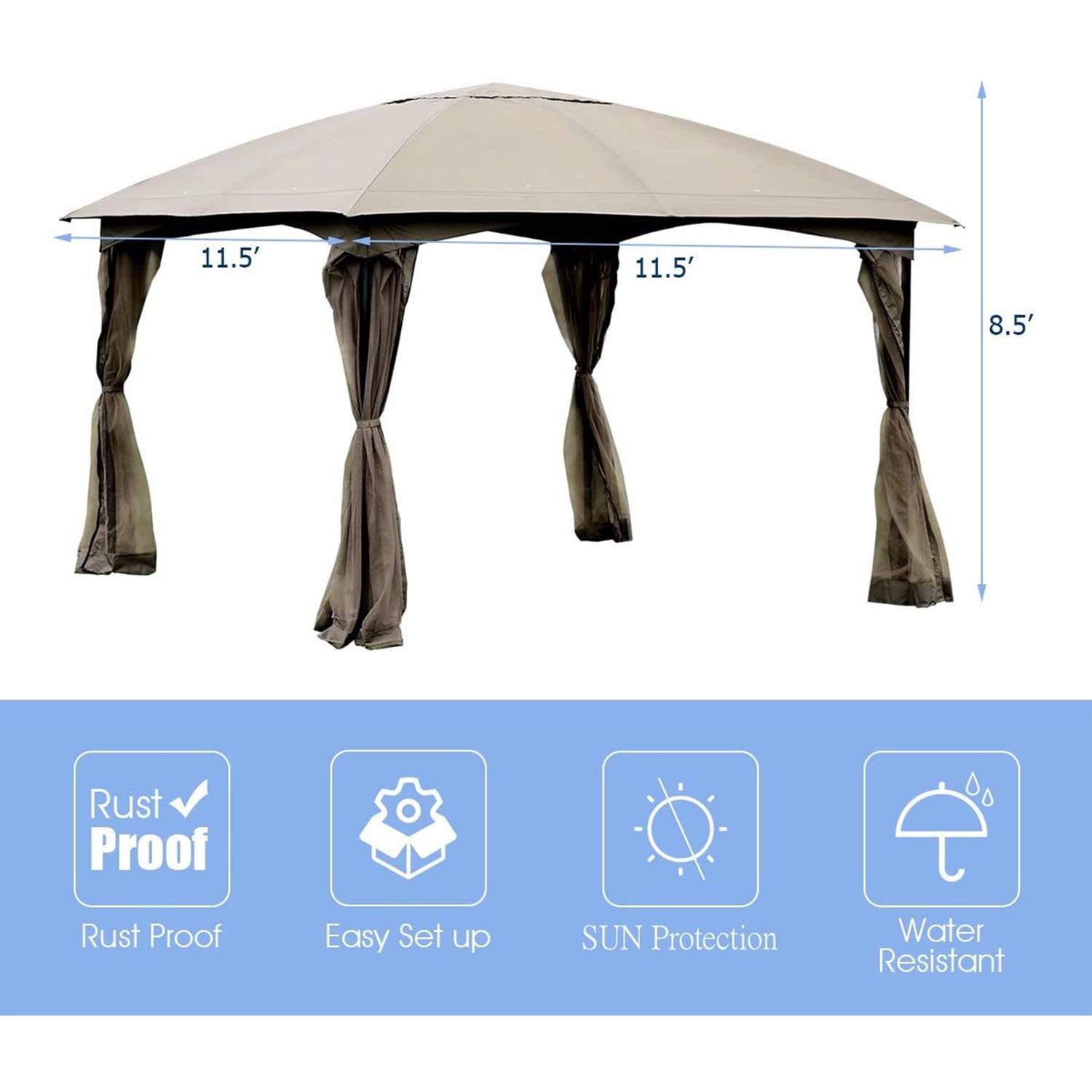 Forclover HYFE-OP3600 Wood-Resin-Gazebos - View #2