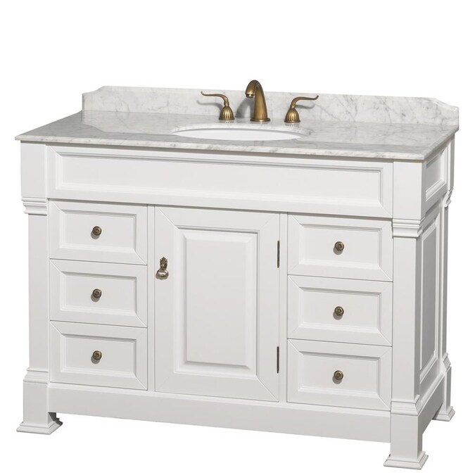 White Carrara Marble Top, Wyndham Collection Andover Vanity
