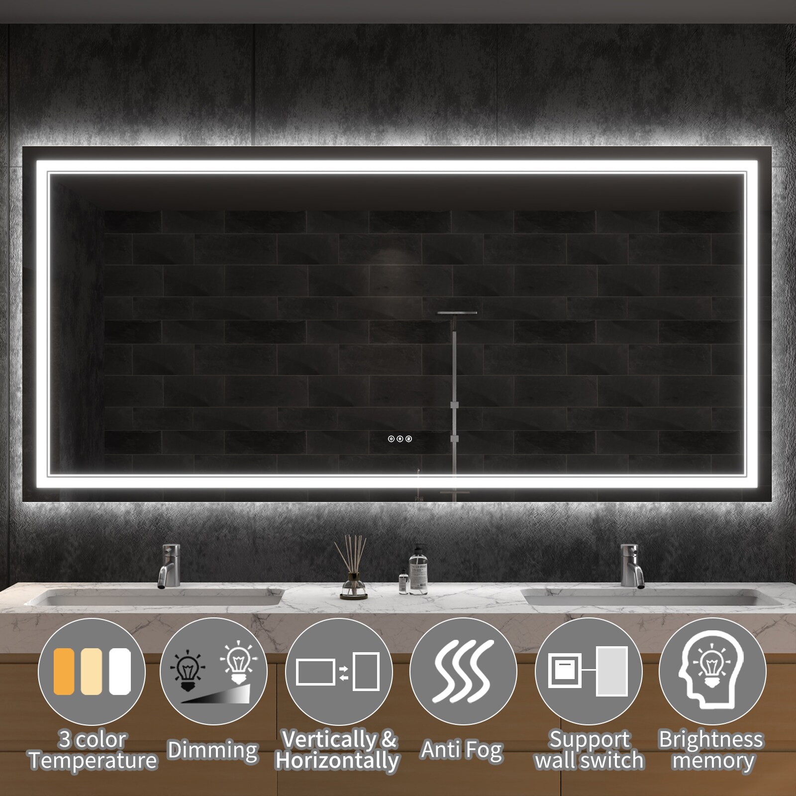 ExBrite HYBM3648FLW Framed-Bath-Mirrors - View #4