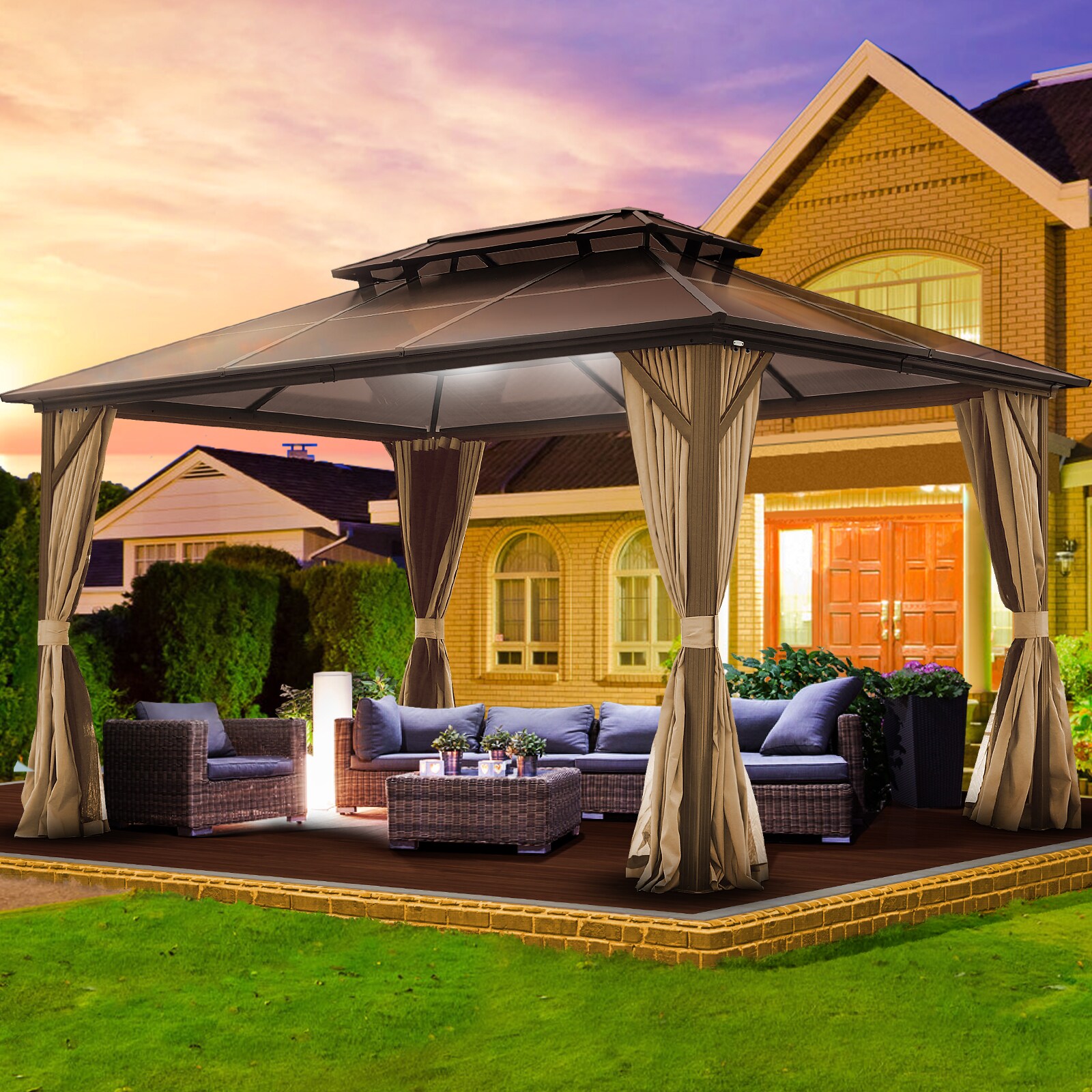 Kahomvis ZHIJIE-QP109-002 Wood-Resin-Gazebos - View #2