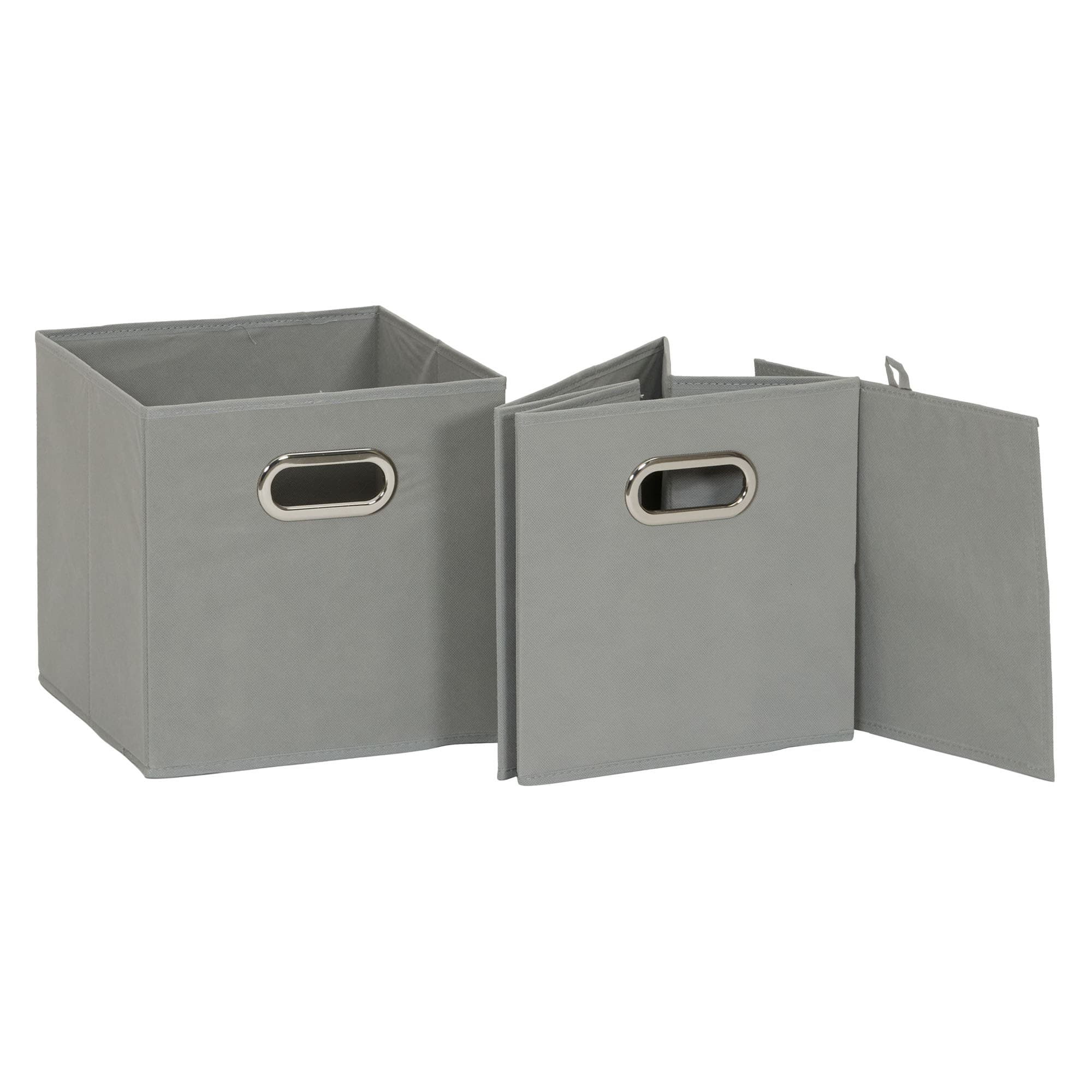 Household Essentials Cube Bins 11-in W x 11-in H x 11-in D Gray Canvas ...