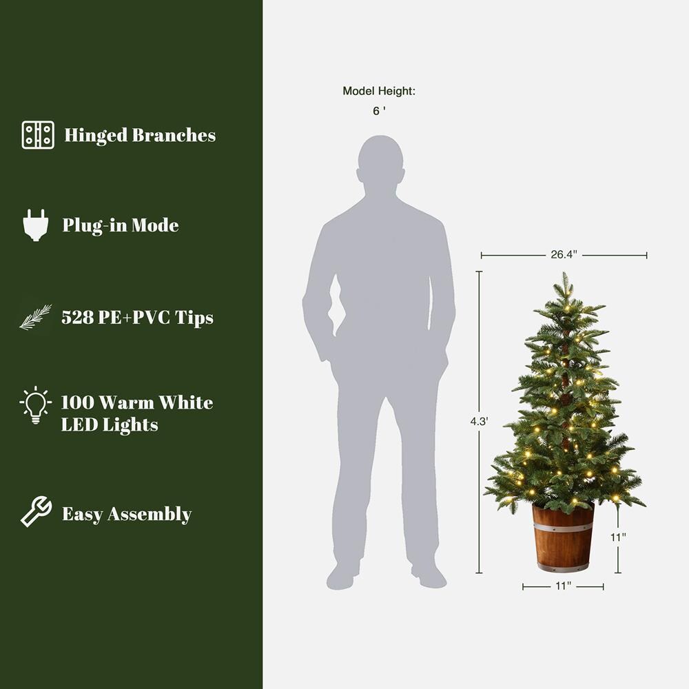 LuxenHome WHAP2459 Artificial-Christmas-Trees - View #2
