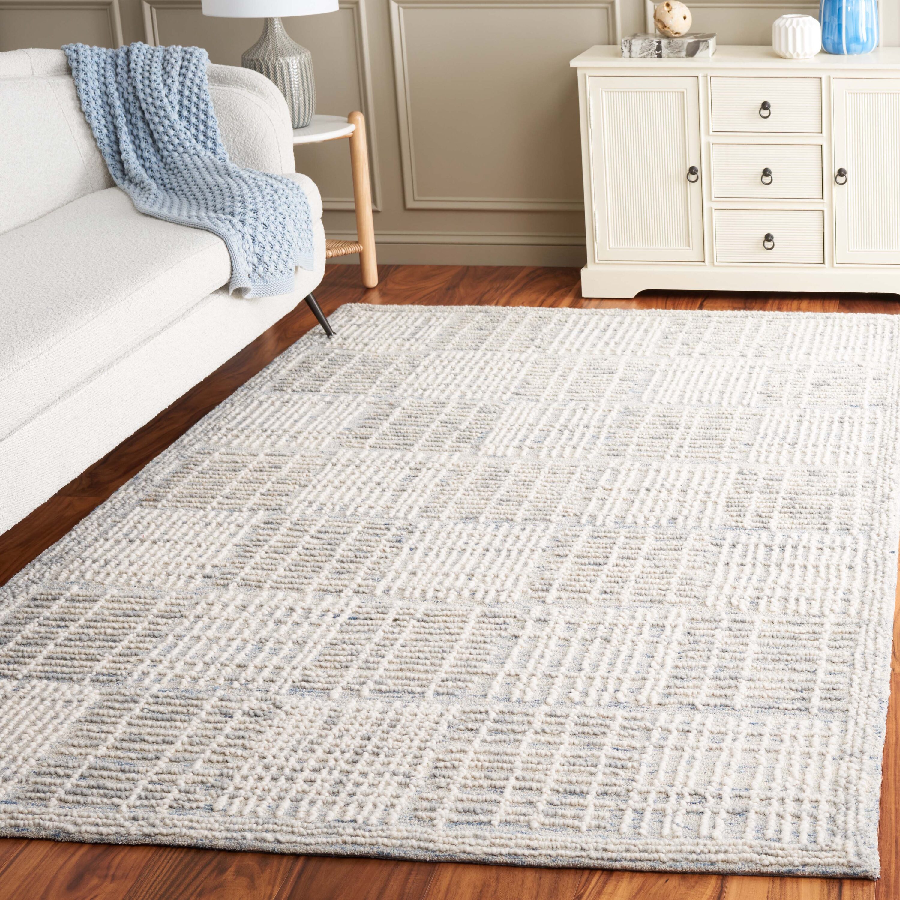 Abstract 275M Blue Grey 5in x 8in Rug