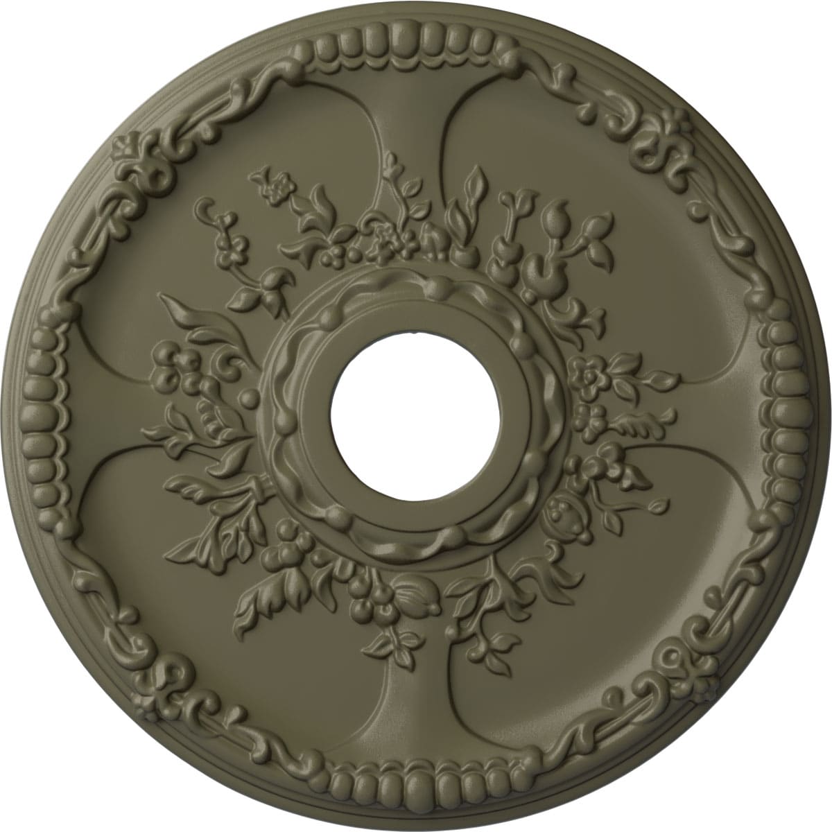 Ekena Millwork CM18SESSF Antioch 18-in W x 18-in L Painted Spartan Stone Polyurethane Whole Ceiling Medallion