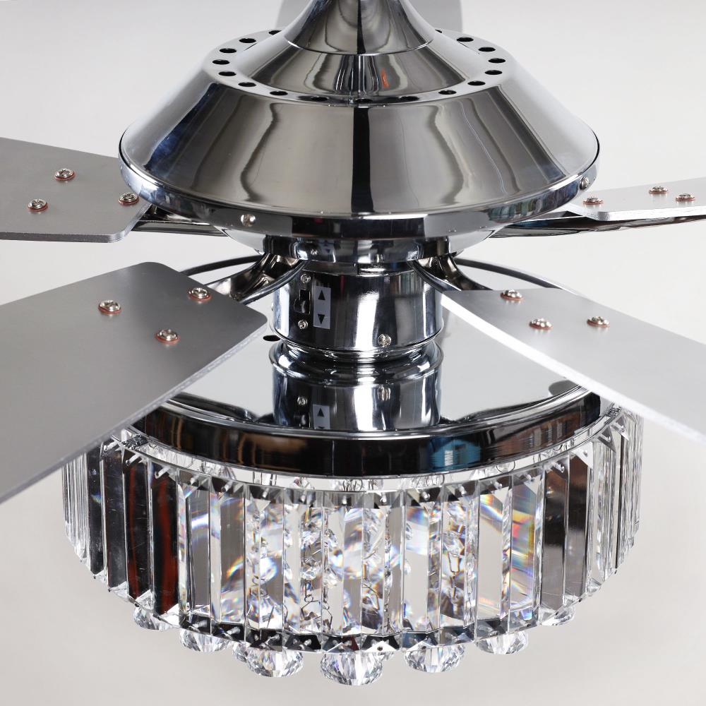 Matrix Decor 52-in Chrome LED Indoor Chandelier Ceiling Fan with