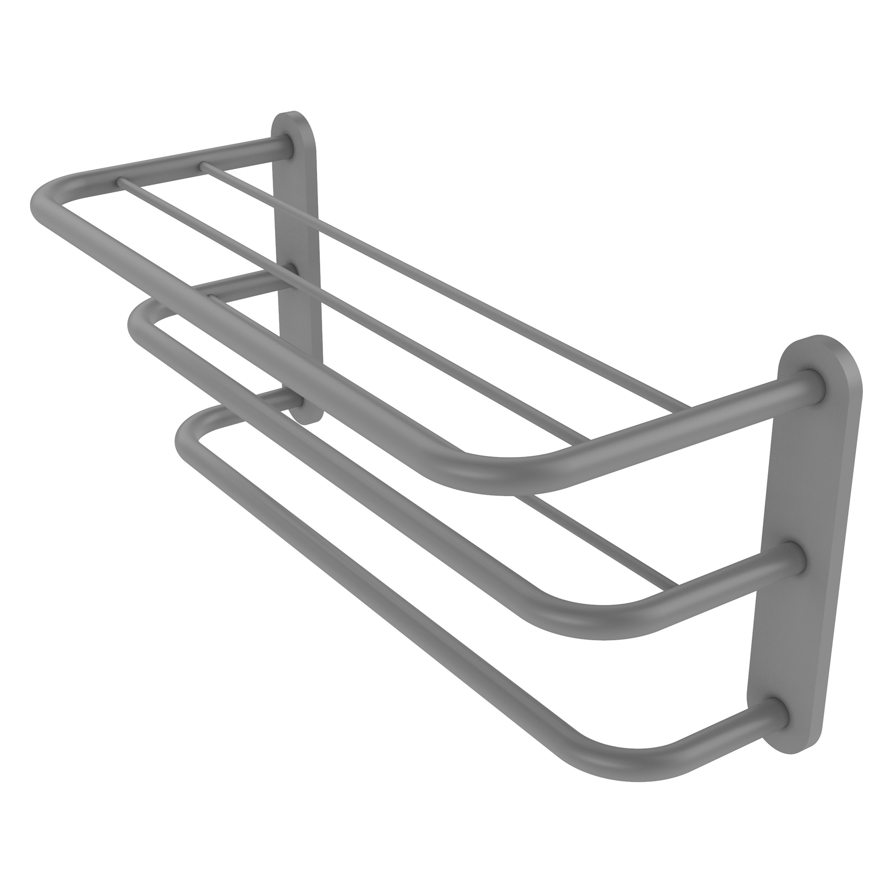 Allied Brass Matte Gray Wall Mount Towel Rack 9-in x 23-in x 9-in