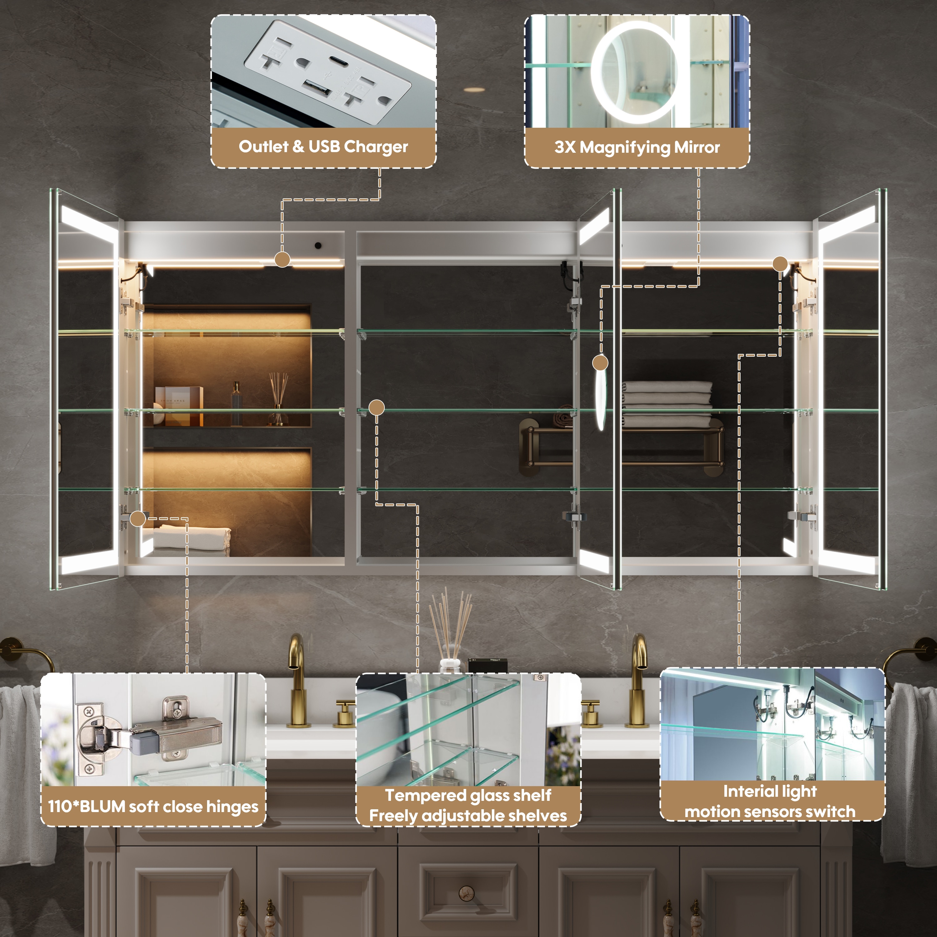 WELLFOR GIZBEG-MB40RL Bathroom-Medicine-Cabinets - View #9