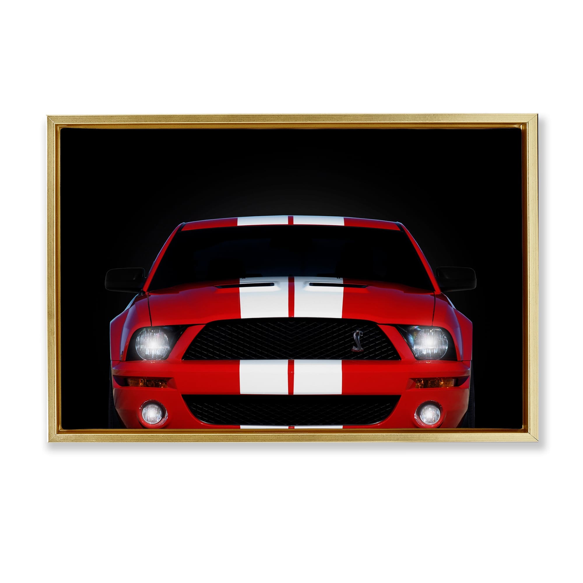 Stupell Industries BS-530-FFG-16X24 Iconic Red Sports Car Gold Framed Floater Canvas Wall Art By Mark Rogan 25 x 17