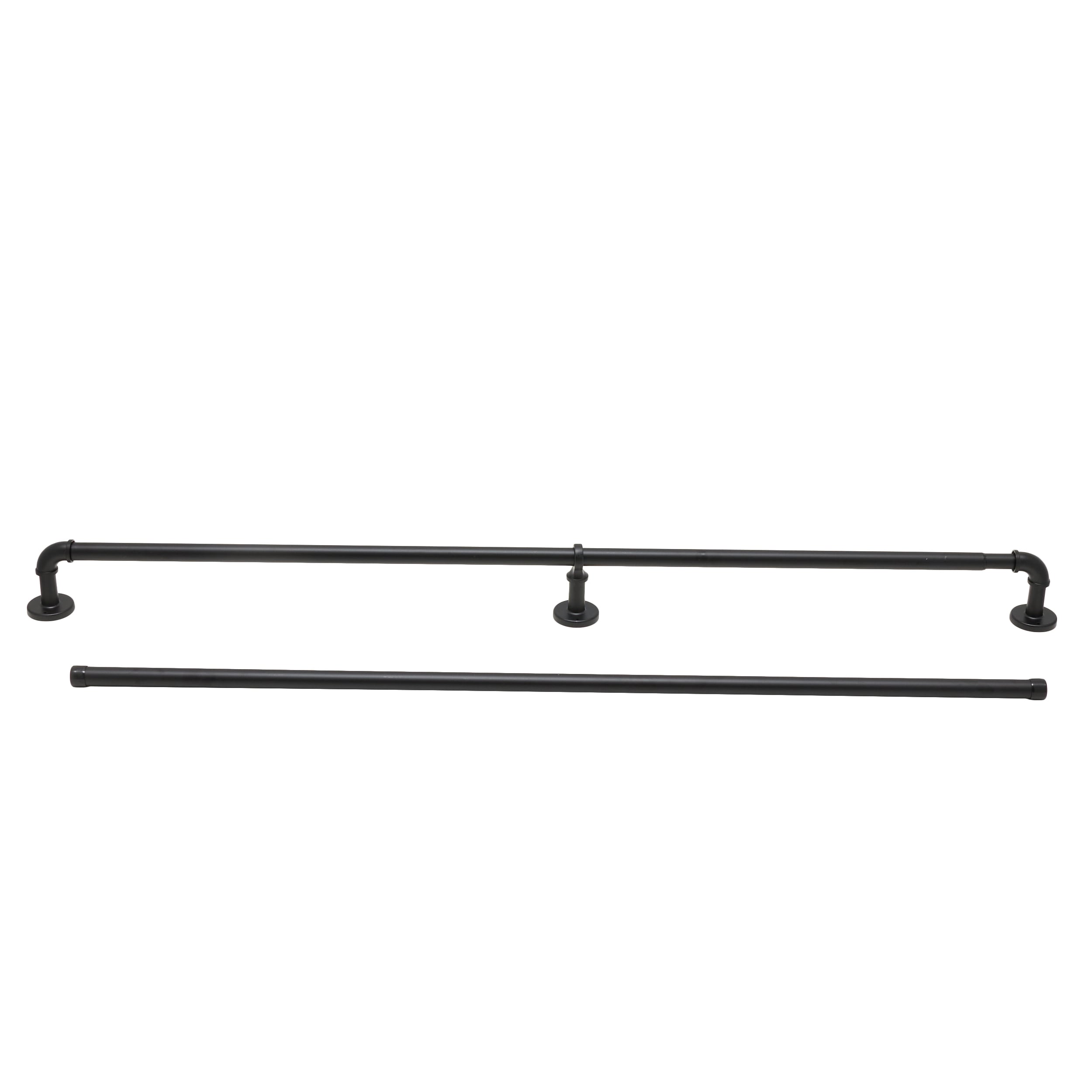  Black Curtain Rods 2 Pack, Small Curtain Rods for