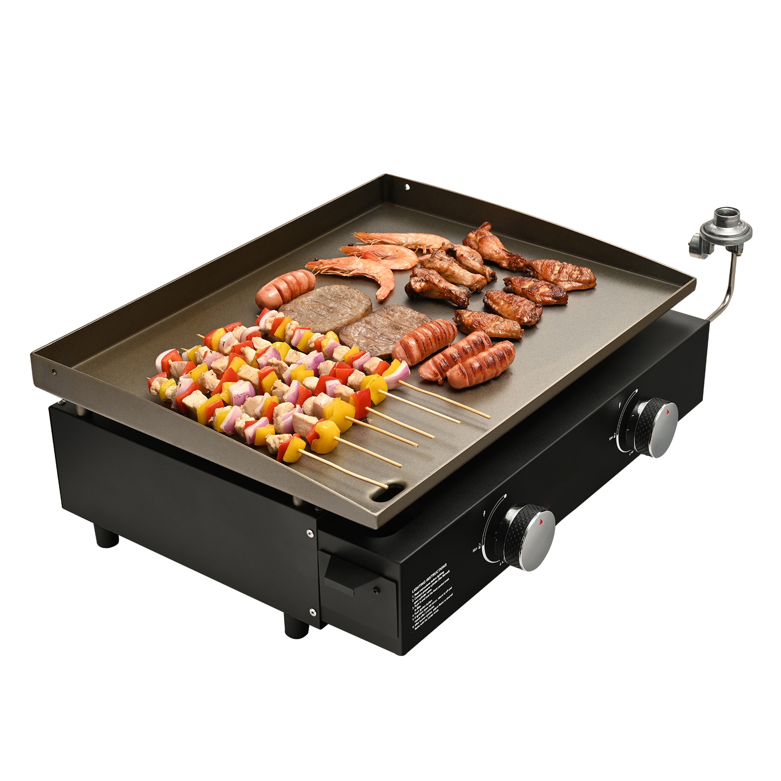 SVOPES SVOPESZMXRQBL01796V0 Commercial Griddle Black 1 -Burner Liquid Propane and Natural Gas Grill