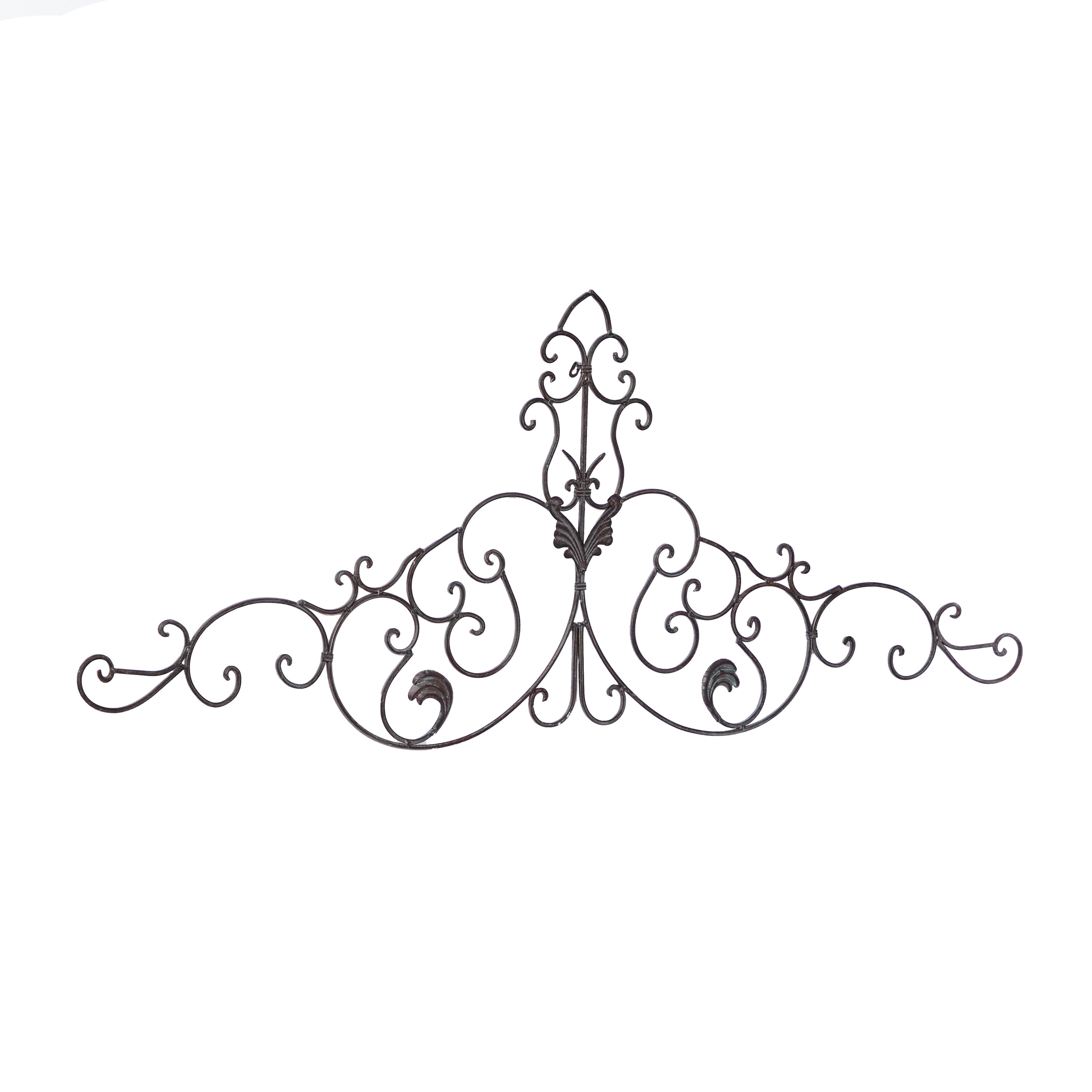 Brown Metal Rustic Floral Scroll Wall Decor, 59" x 24"