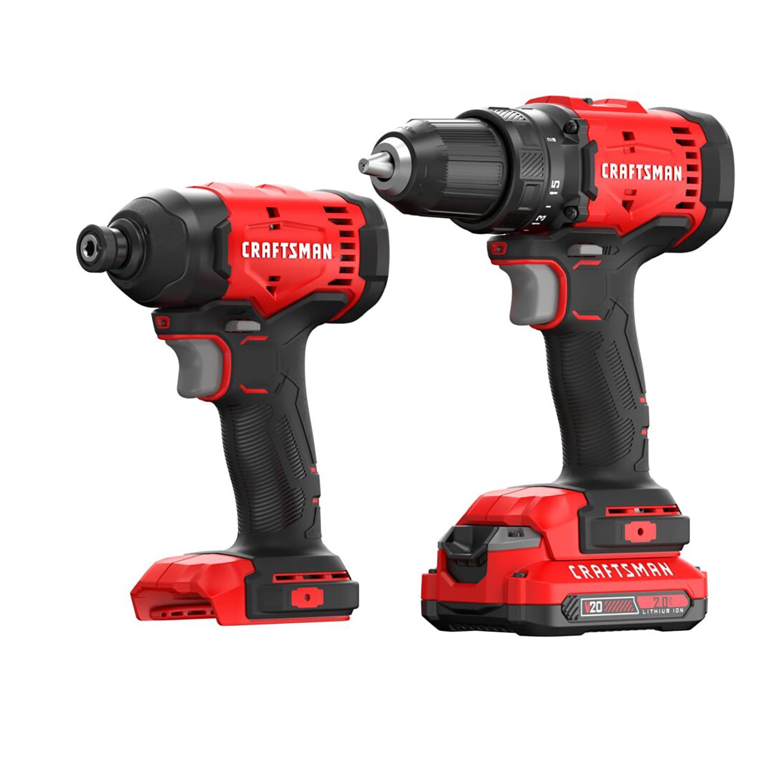 CRAFTSMAN V20 20-volt max 2 -Tool Brushless Power Tool Combo Kit ( 1 -Batteries Included and Charger Included )