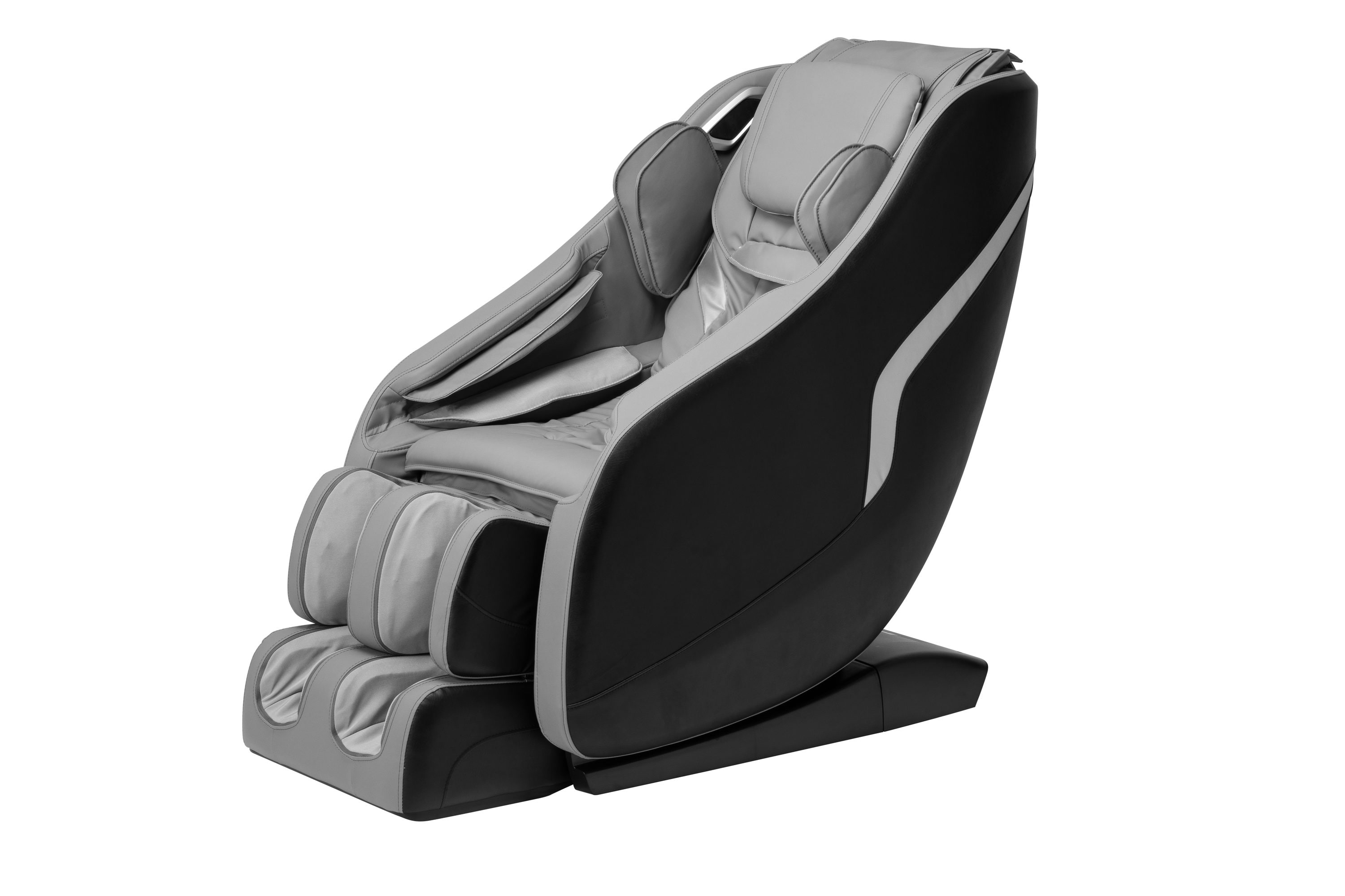 Lifesmart R8370BKG Black and Gray Faux Leather Upholstered Powered Reclining Zero Gravity Massage Chair