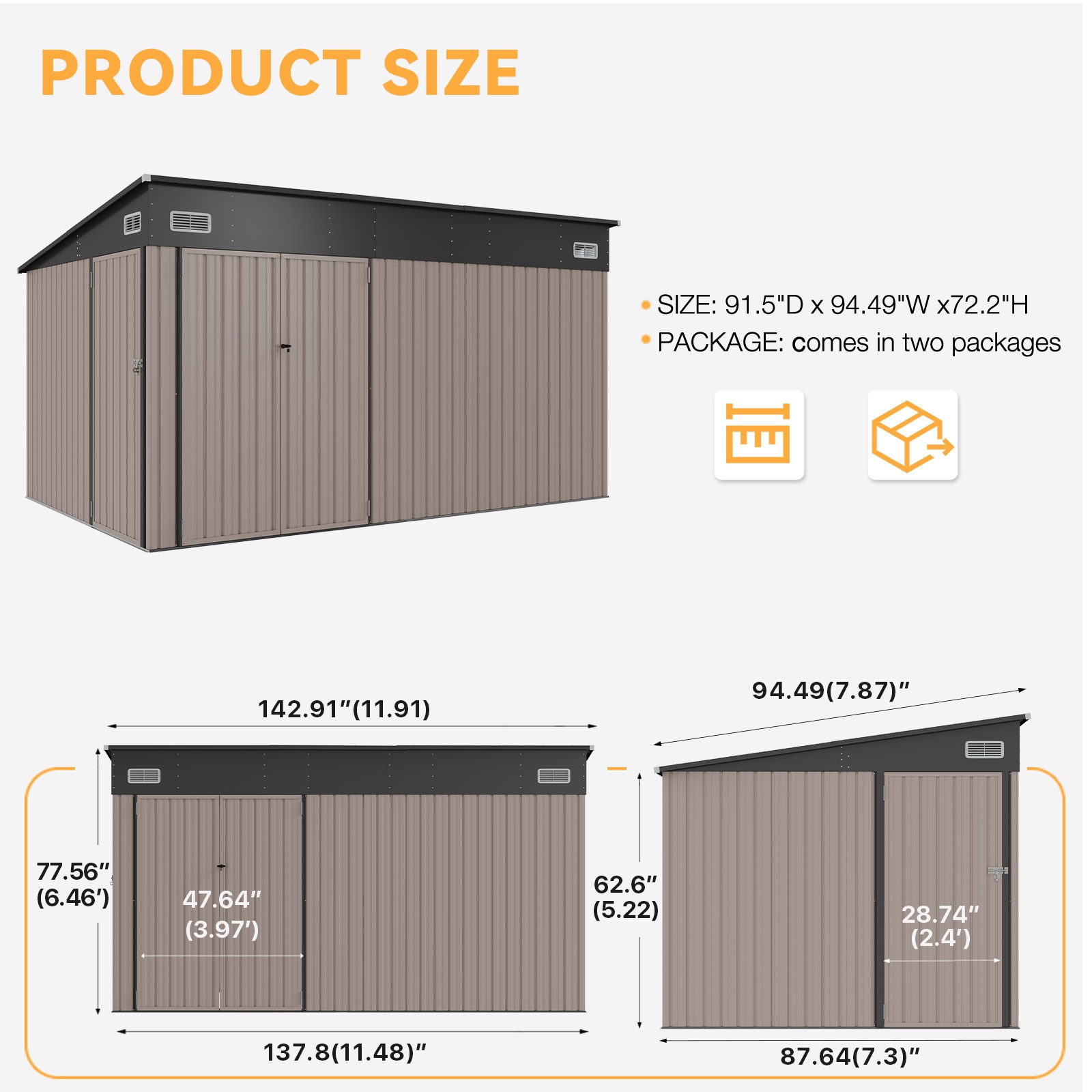 AOXUN AX-00404R Metal-Storage-Buildings-Sheds - View #6