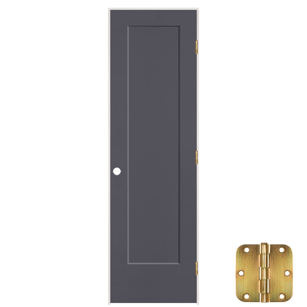 Masonite 641197 24-in x 80-in Driftwood Solid core 1-panel square Left hand Smooth Prefinished Molded composite Flat Jamb Single Prehung Interior Door