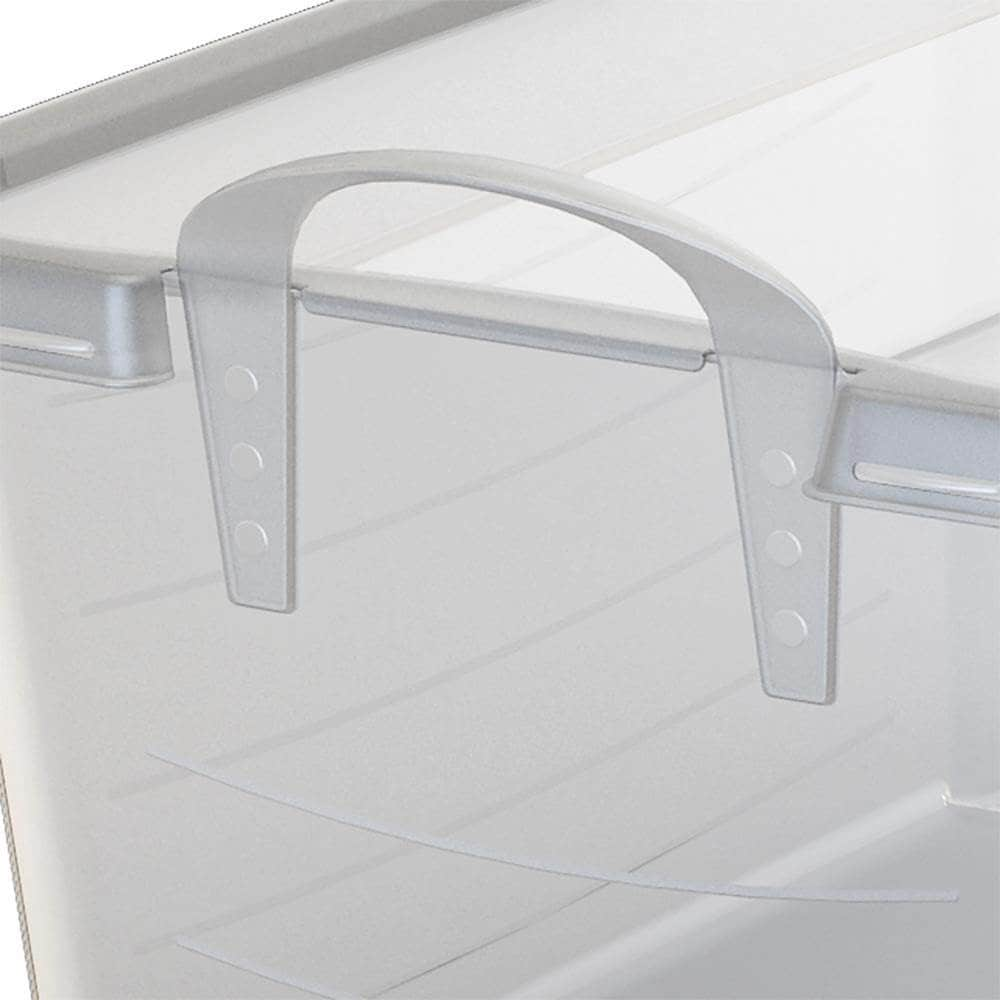 IRIS Stack and Pull Medium 4.75-Gallons (19-Quart) Clear Tote with