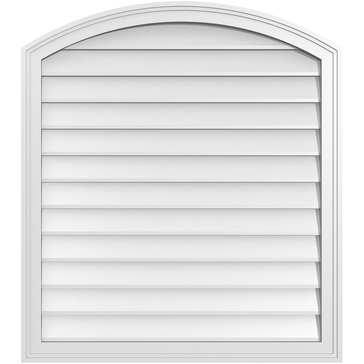 Ekena Millwork GVPAR32X3602SN 32-Inches x 36-Inches Off-white Round top PVC Gable Louver Vent