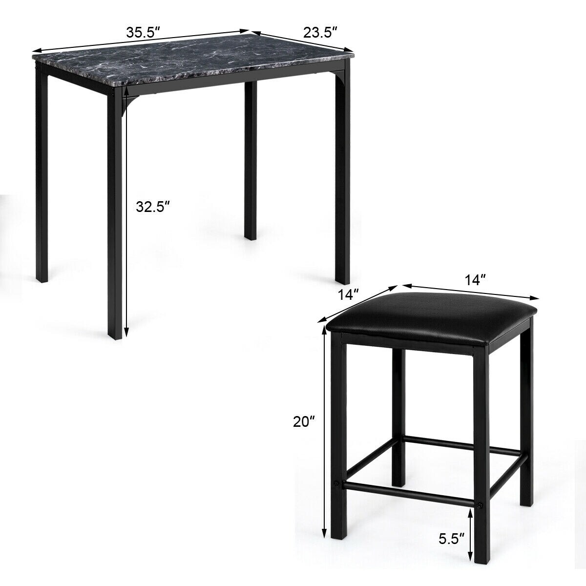 CASAINC WF-HW57058BK-LA Dining-Tables - View #4