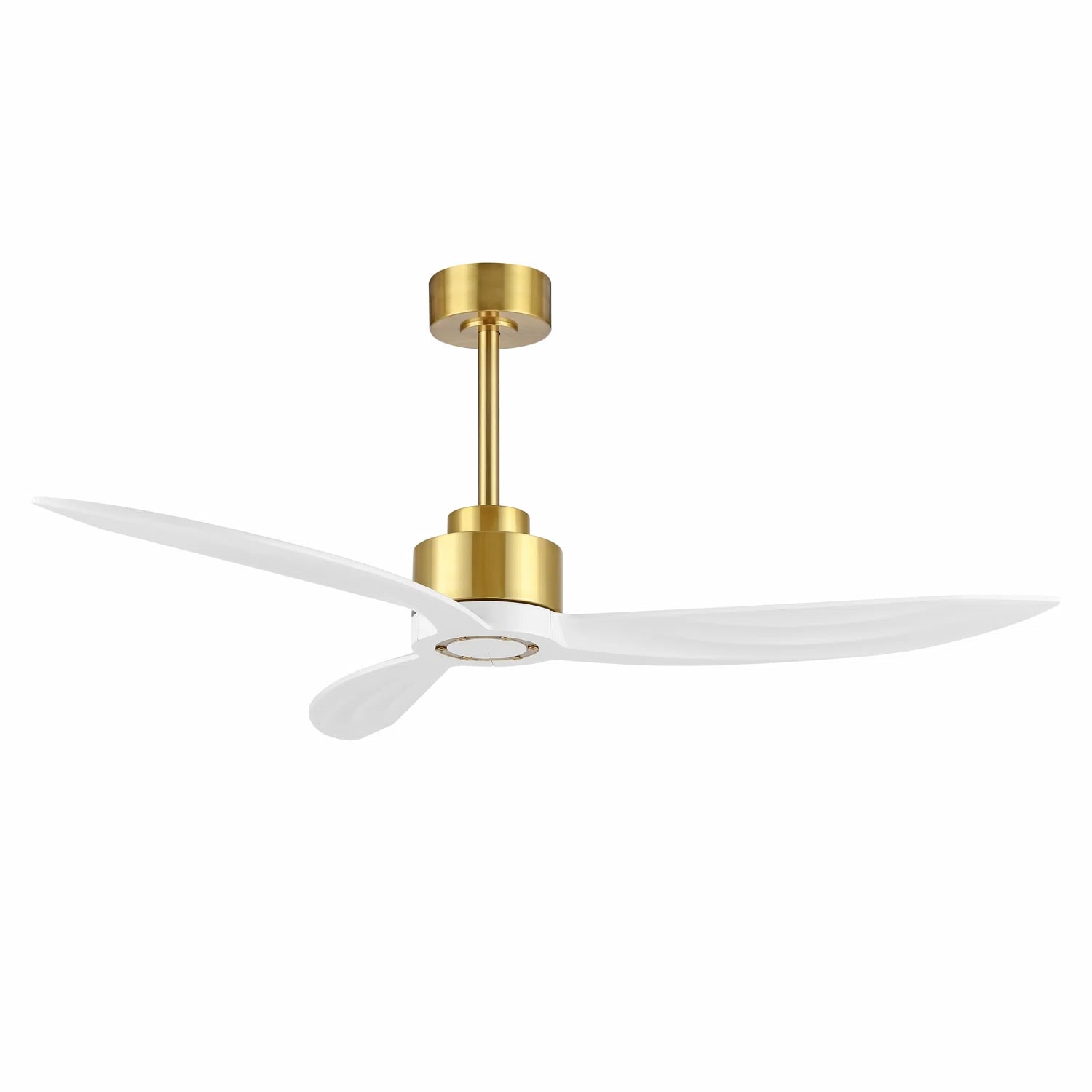 MLIAN HSCF-BS56-WH 52-in White/Gold with White Blades Ceiling Fan Without Light - Remote Included ( 3 -Blade )