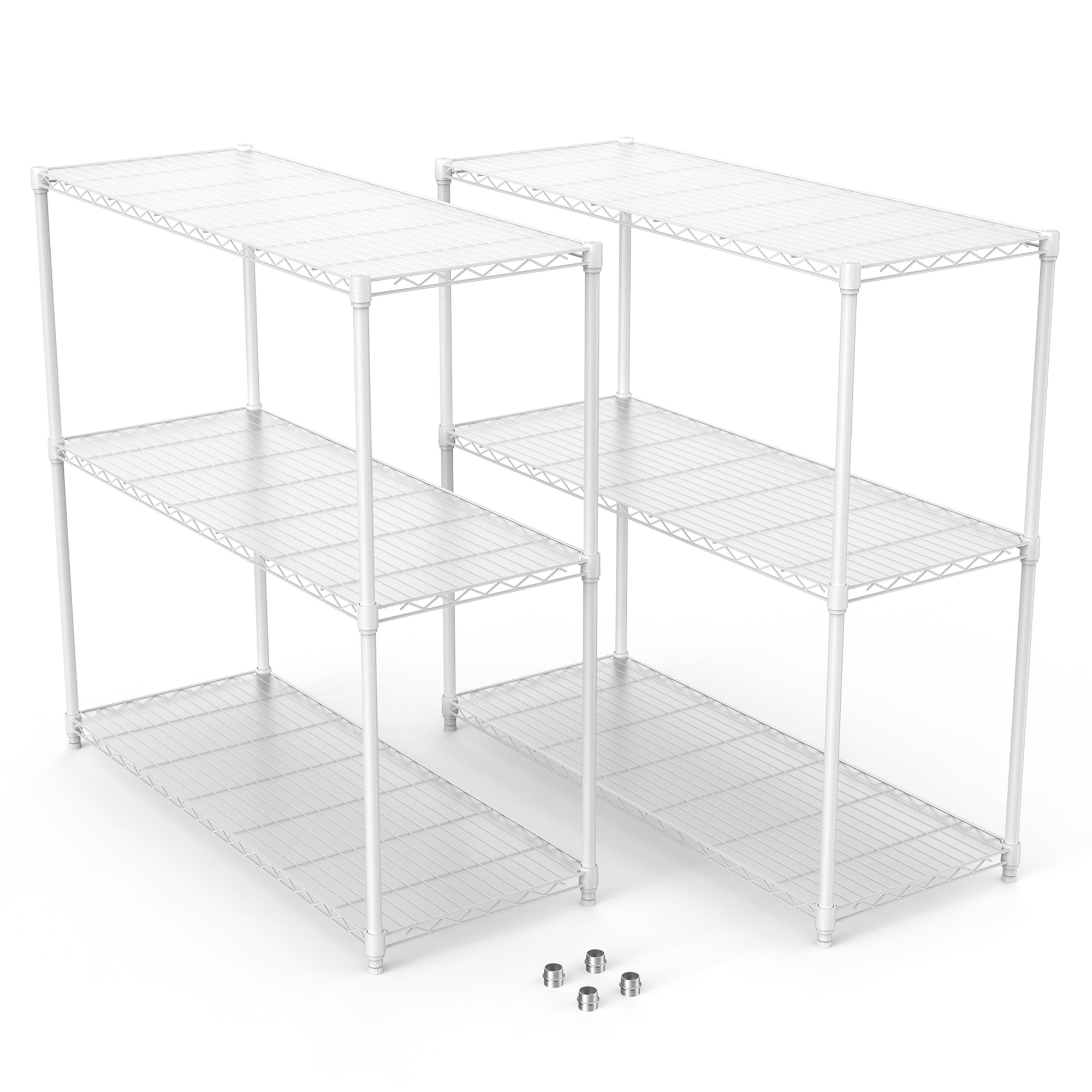 Gaierptone CRXD4TB55Q7 Metal Heavy Duty 3 -Tier Utility shelving unit ( 48-in W x 18-in D x 48-in H ) ( Stainless steel , ( 350-lb lbs. Capacity Per Shelf )