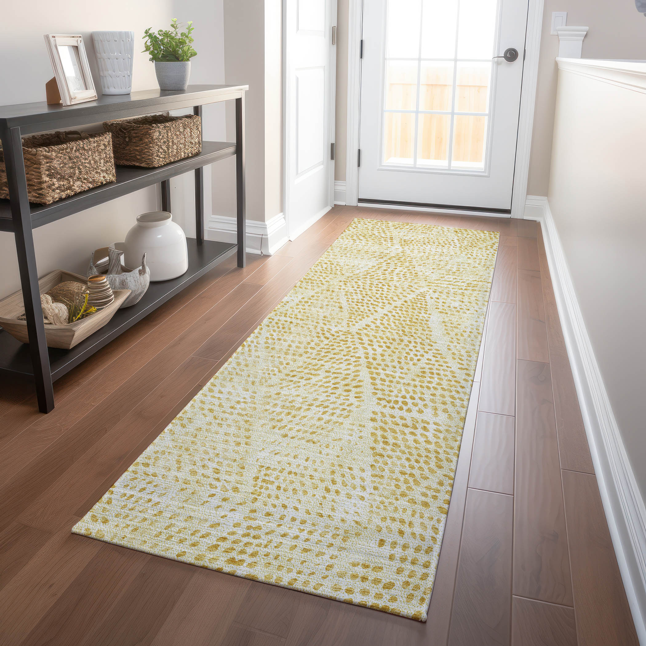 Addison Rugs ACN591WH2X8 Chantille ACN591WH 2 x 7 (ft) Polyester Wheat Rectangular Indoor/Outdoor Geometric Moroccan Machine washable Runner rug