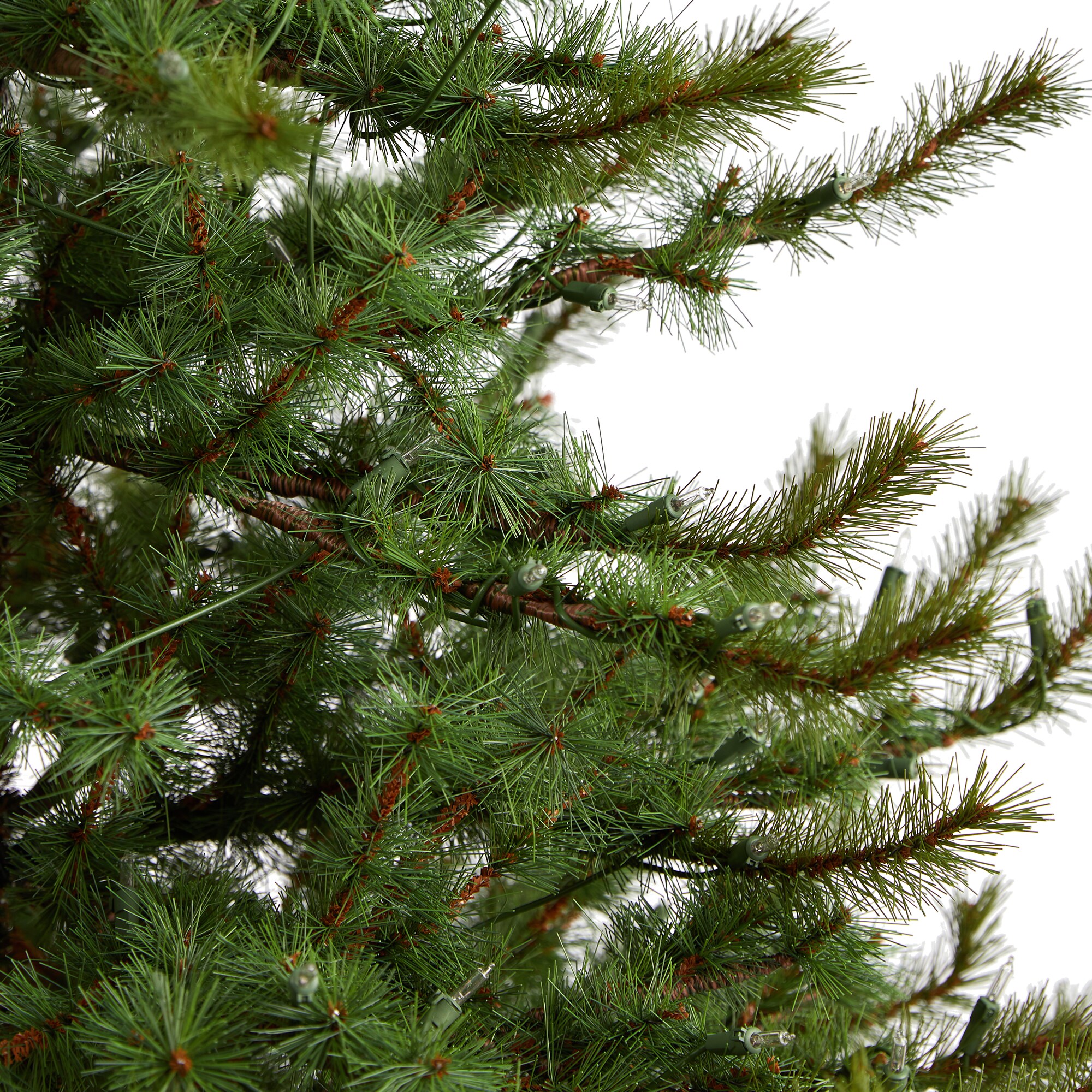 Nearly Natural 6-ft Pine Pre-lit Artificial Christmas Tree With Clear ...