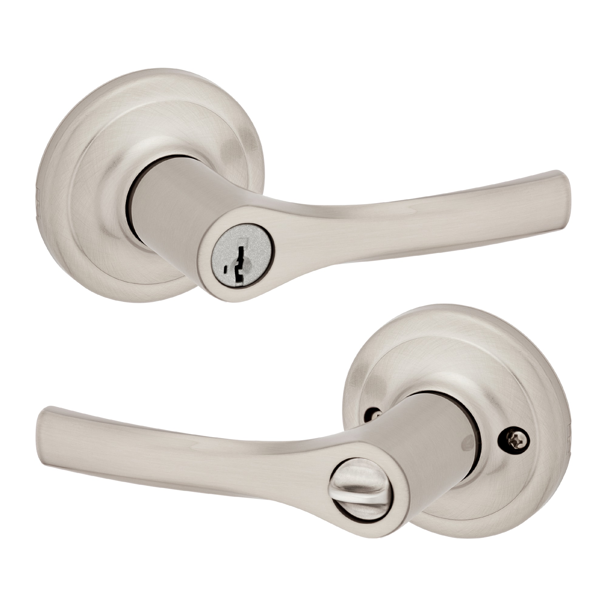 Kwikset 94050-704 Henley Satin Nickel Exterior Keyed entry Door Handle with SmartKey