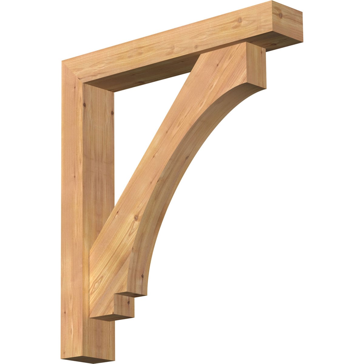 Ekena Millwork 1462759 Imperial Block Smooth Bracket with Offset Brace 5-1/2-in x 32-in x 36-in Western red cedar Brown Wood Standard bracket