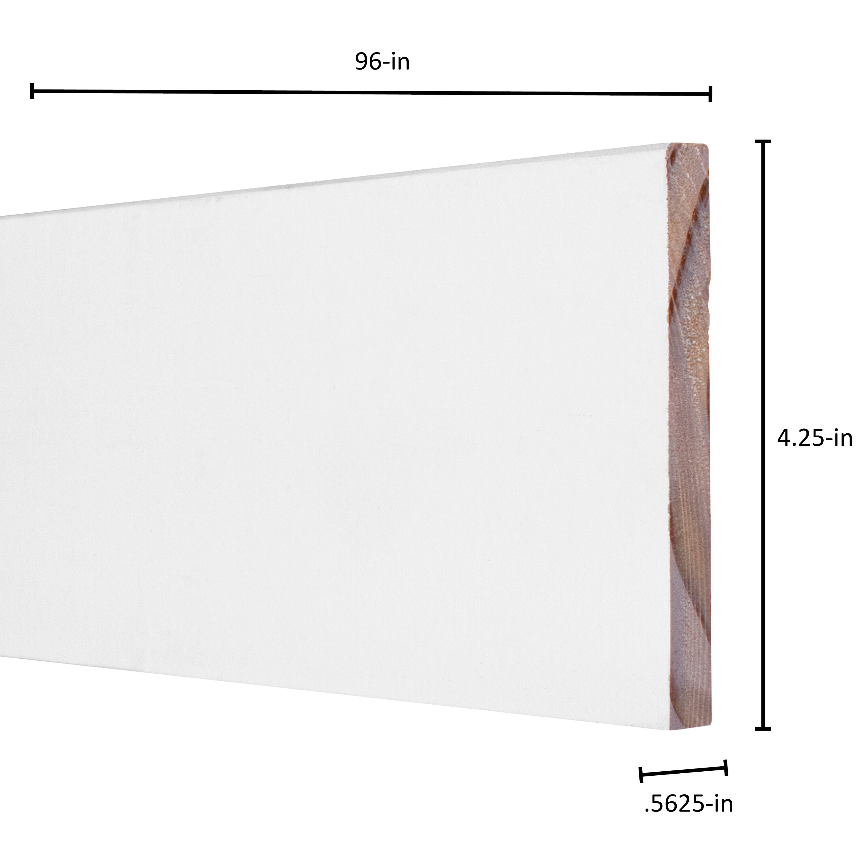 RELIABILT 9/16-in x 4.25-in x 8-ft Primed Baseboard Moulding in the ...