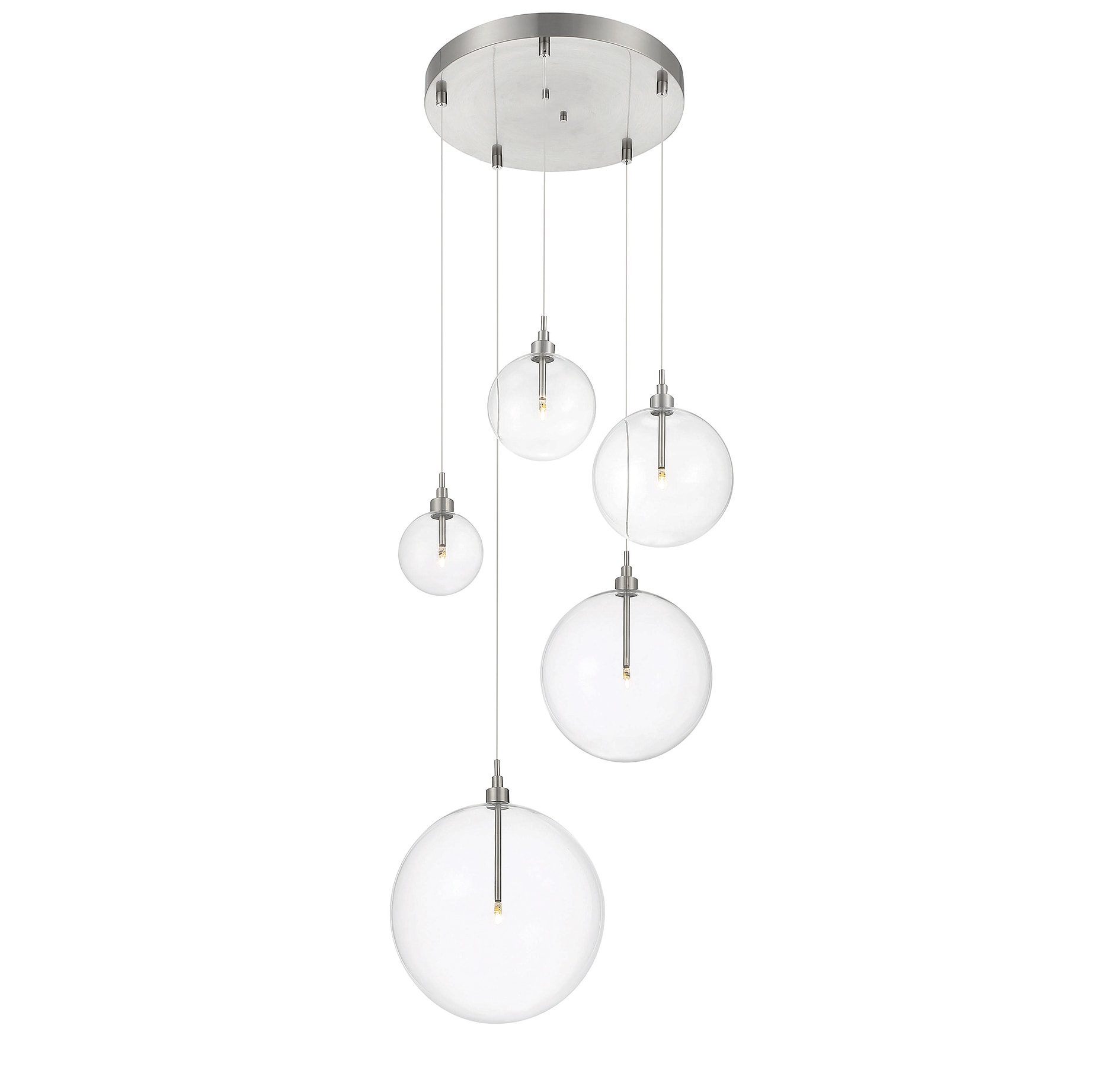 Meridian Lite Trends Meridian 5-Light Brushed Nickel Modern ...