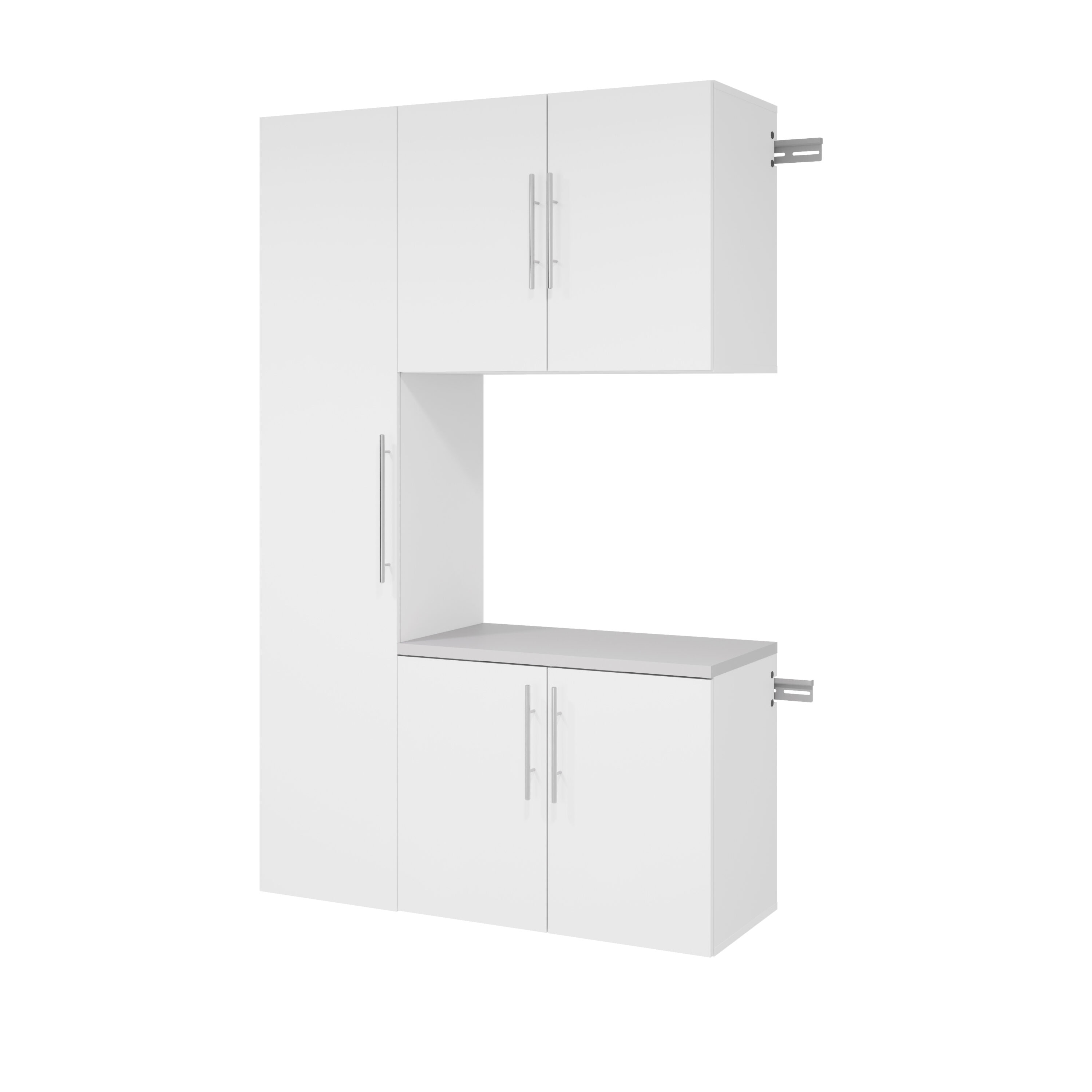 3-Cabinets Composite Wood Garage Storage System in White Hangups (45-in W x 72-in H) | - Prepac WRGW-0716-3M
