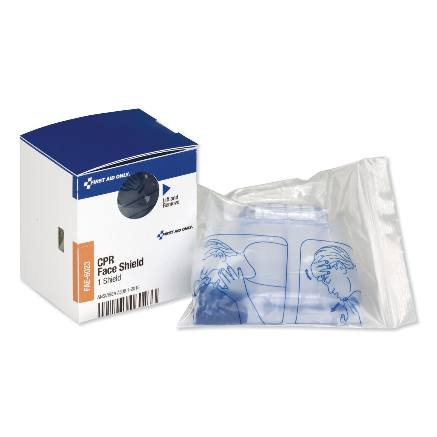 First Aid Only FAE-6023 SmartCompliance CPR Face Shield and Breathing Barrier Plastic One Size Fits Most