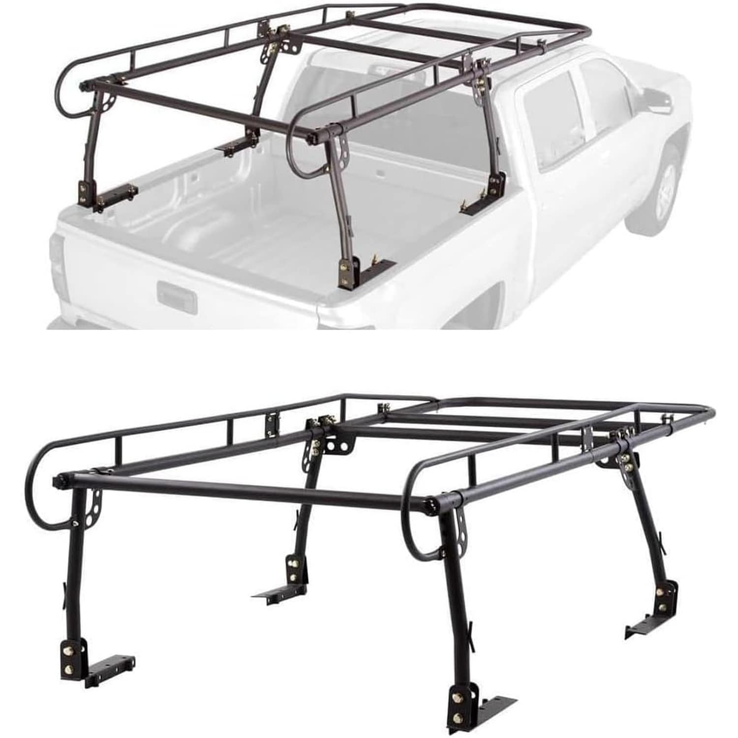 GAOMON - Adjustable Truck Ladder Rack 1000 lb Heavy Duty Steel Truck Bed Rack for Lumber Kayak La...