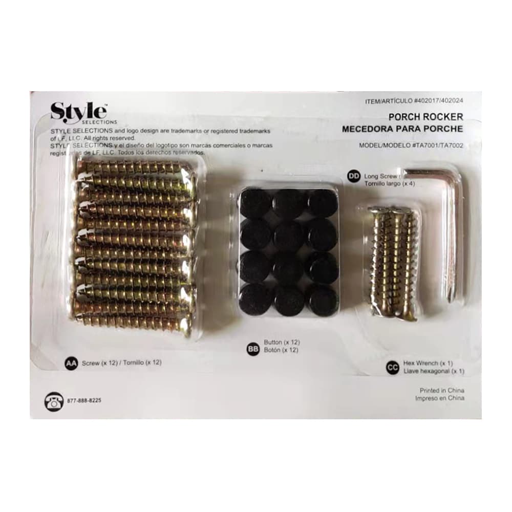 Style Selections HD2017 Rocker Hardware Pack for item 402017