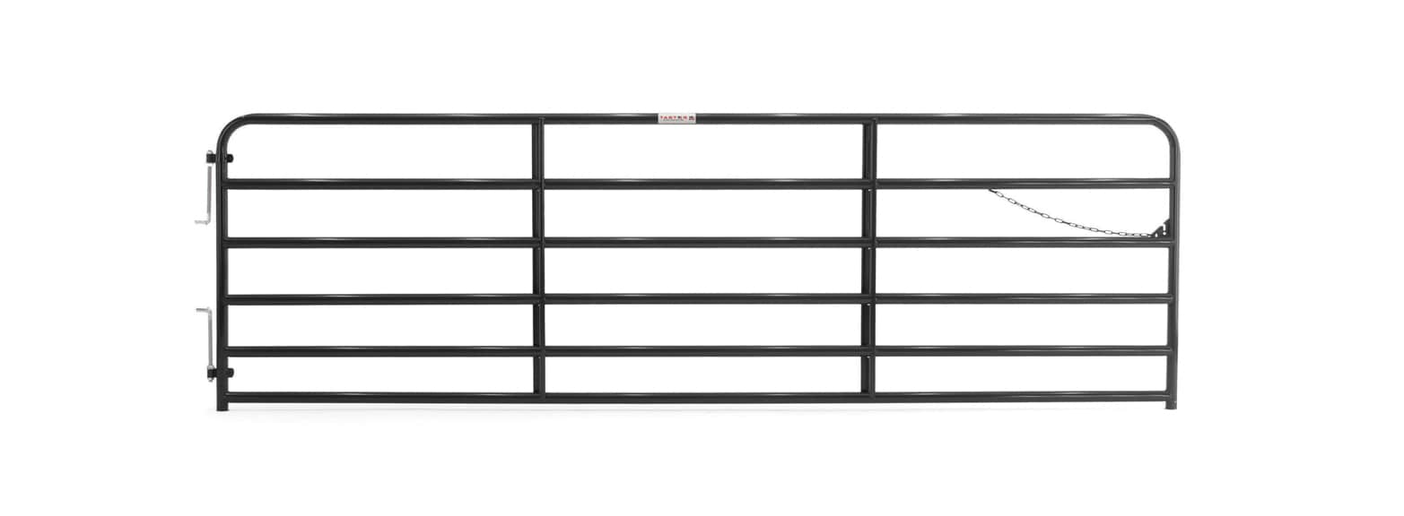 Tarter 2BLG14 4-ft H x 14-ft W Black powder over e-coat Steel Farm Corral Fence gate