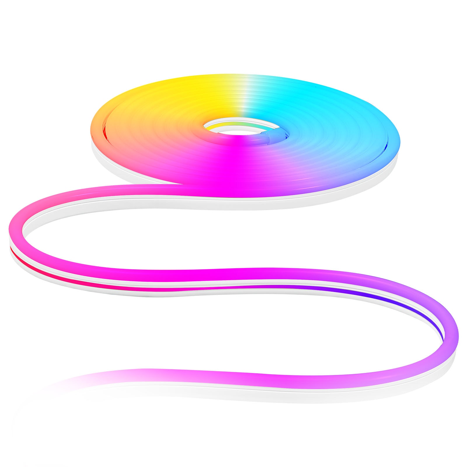 GIVIMO LED Neon Rope Light 16.4-ft Flexible RGB-IC LED Strip Light with App and Remote Works with Alexa and Google Assistant Music Sync DIY Neon Flex for Bedroom