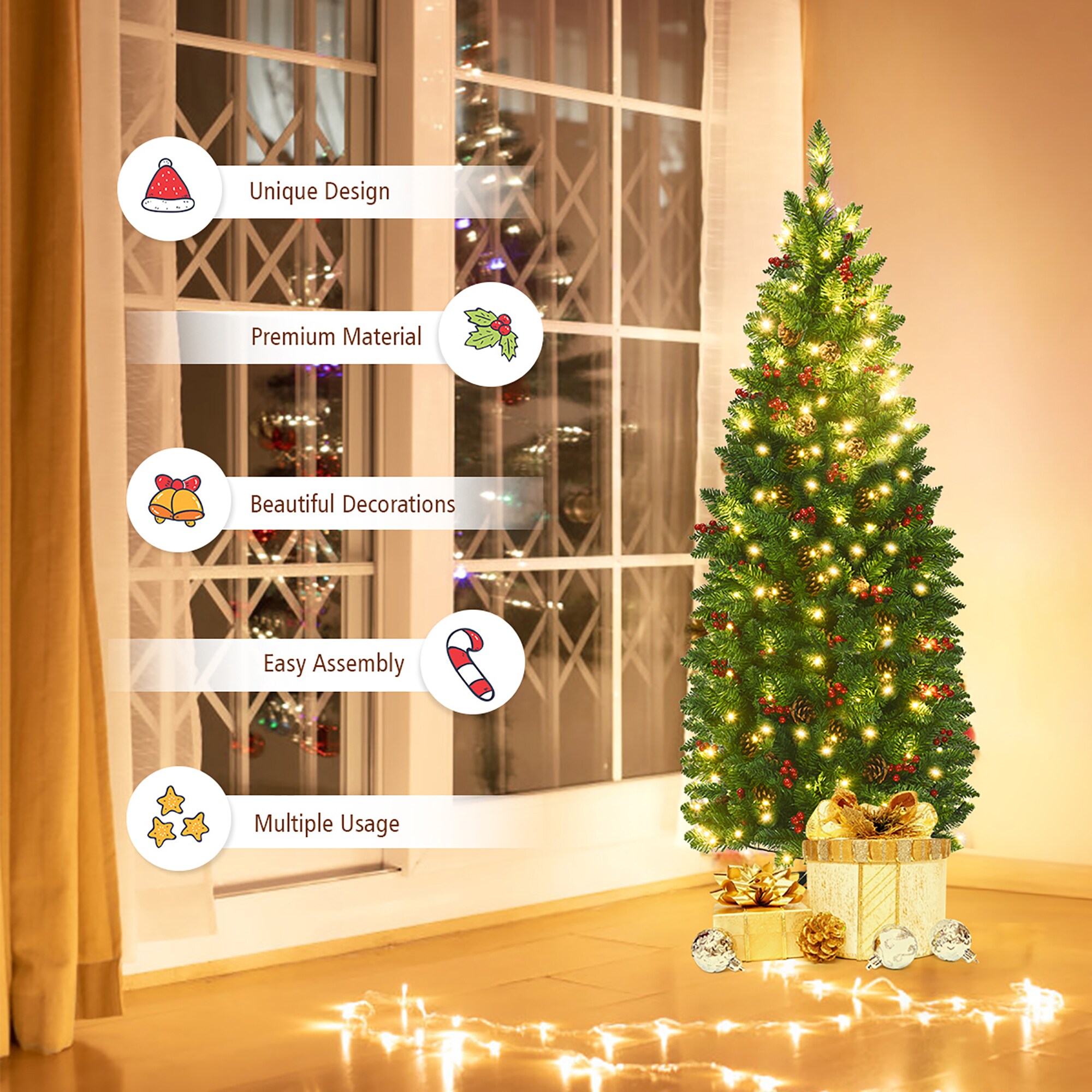 Costway CM22853US Artificial-Christmas-Trees - View #8