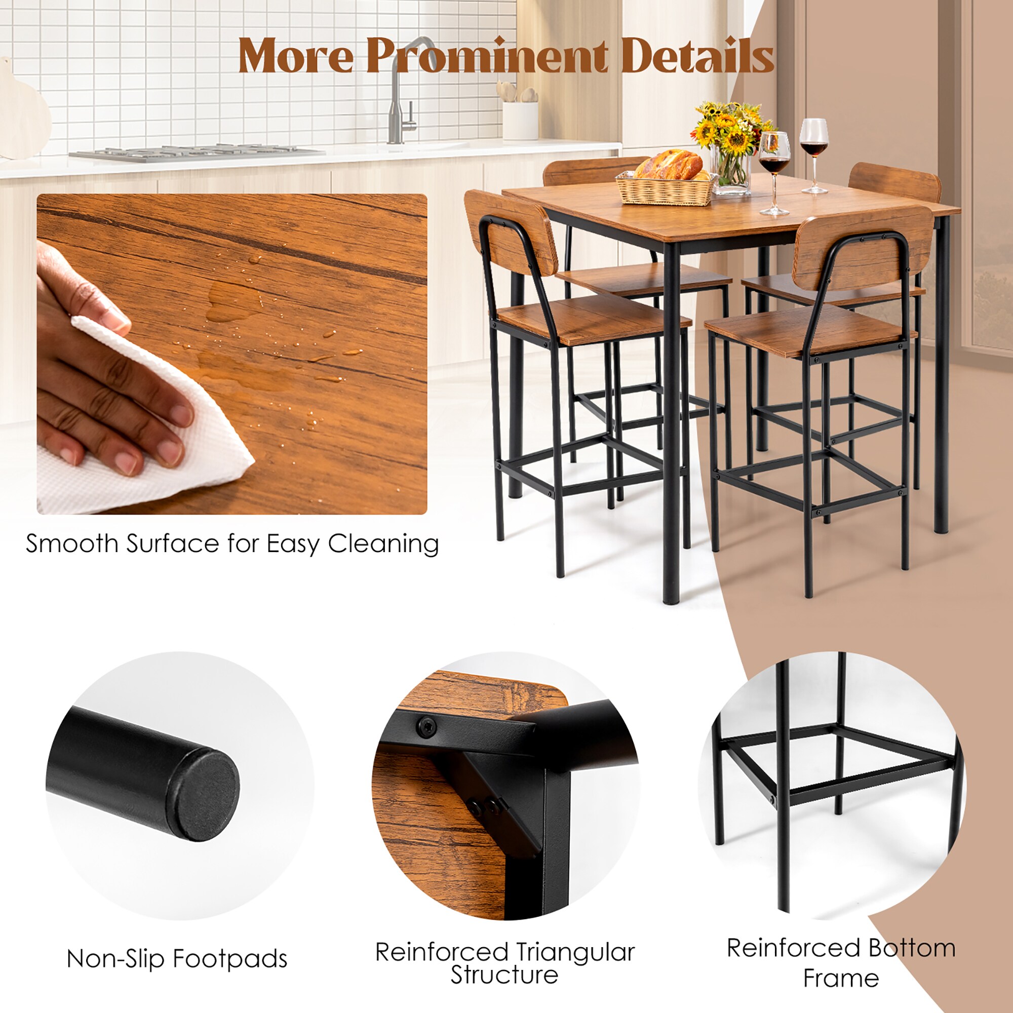 Goplus LWS00458 Dining-Sets - View #3