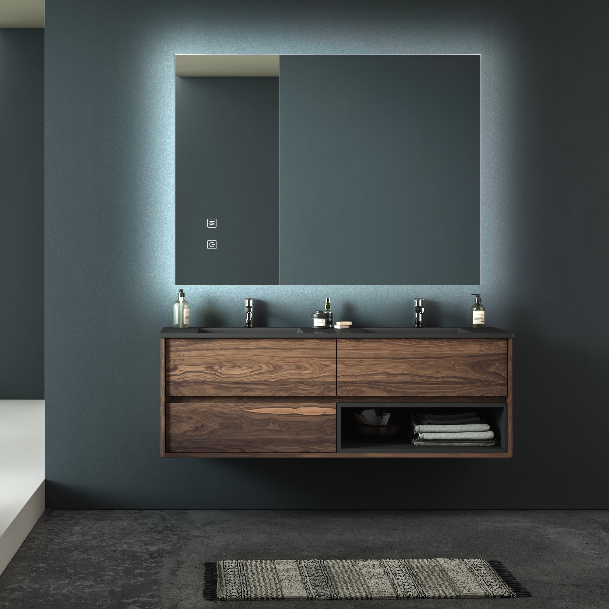 Tatayosi XH-211074 36x28 Inch Smart LED Bathroom Mirror with Anti Fog and Adjustable Lighting