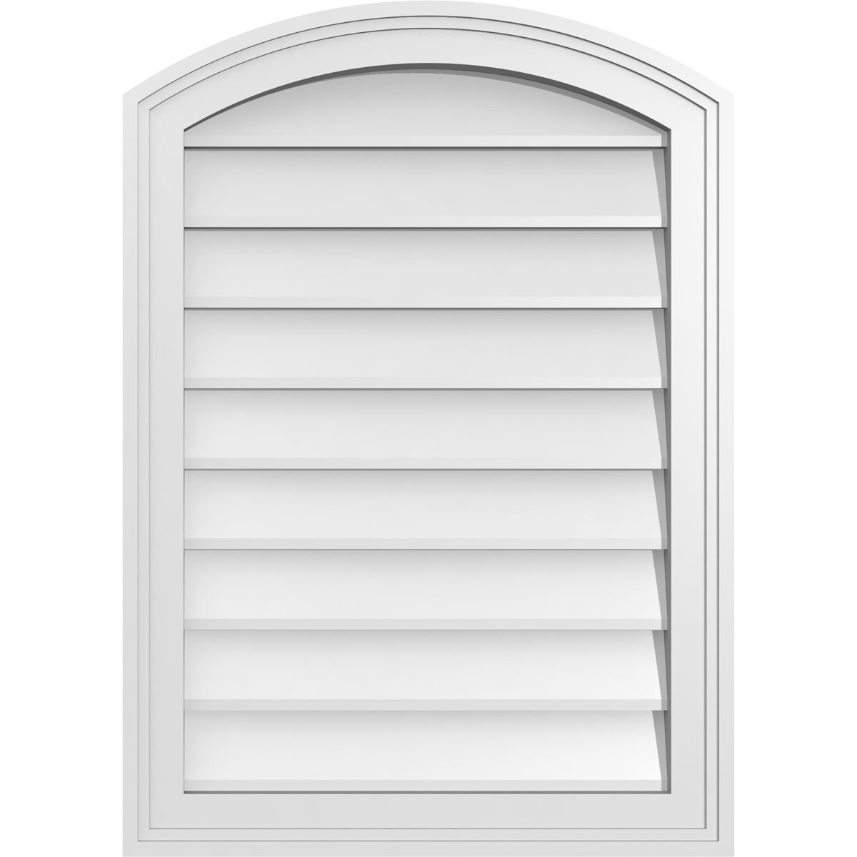 Ekena Millwork GVPAR20X2802SN 20-Inches x 28-Inches Off-white Round top PVC Gable Louver Vent