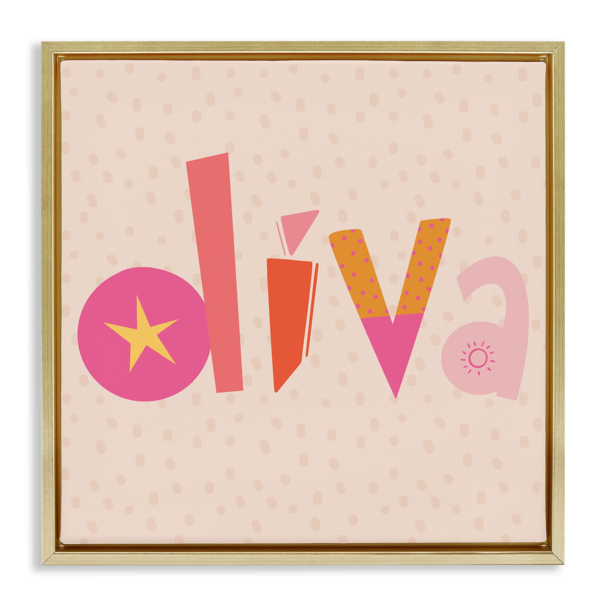 Stupell Industries BT-505-FFG-17X17 Diva Patterned Whimsical Text Floating Frame design by Sazerelli Designs