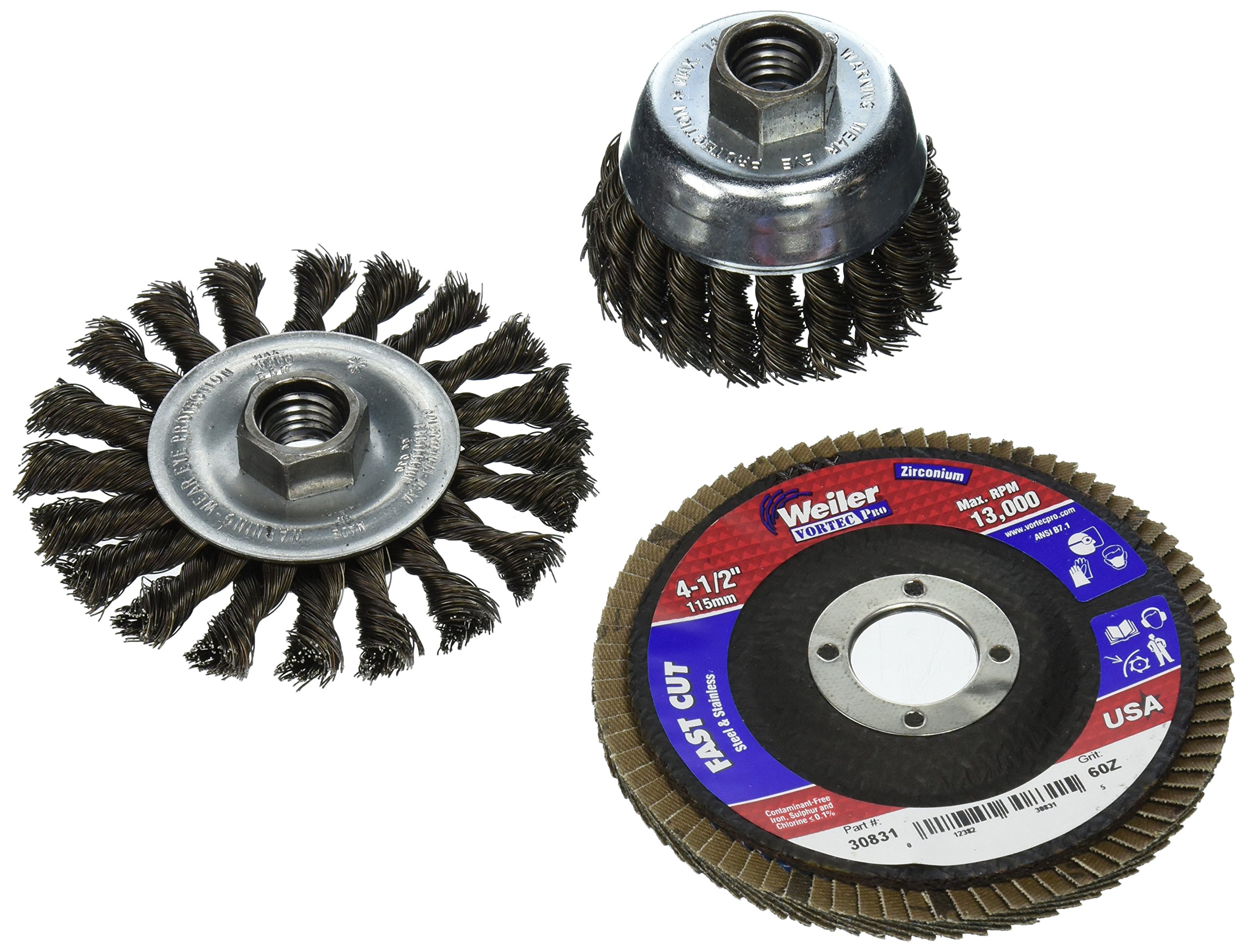 Weiler Zirconium Cutoff Wheel - 60 Grit Medium Grade - 3 4 4 1/2 in Diameter - 7/8 in Center Hole - 36099 [PRICE is per EACH] #36099-44DF
