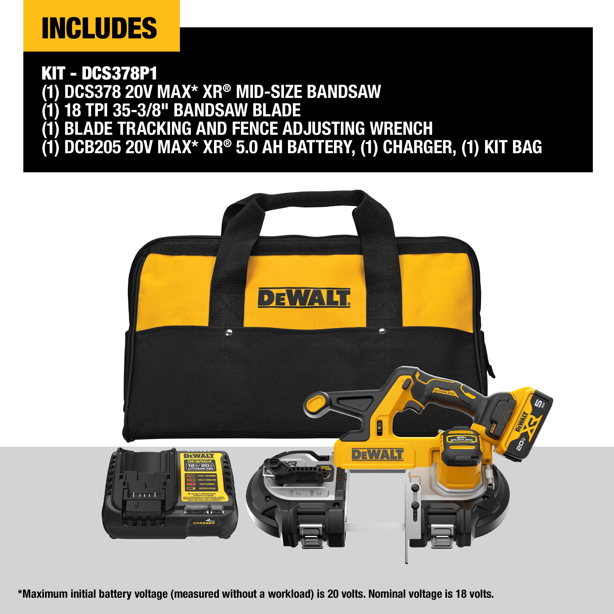 DEWALT 20-Volt 3.375-in Portable Band Saw (Charger Included and 1-Battery) DCS378P1 Sansujyuku sansujyuku.com