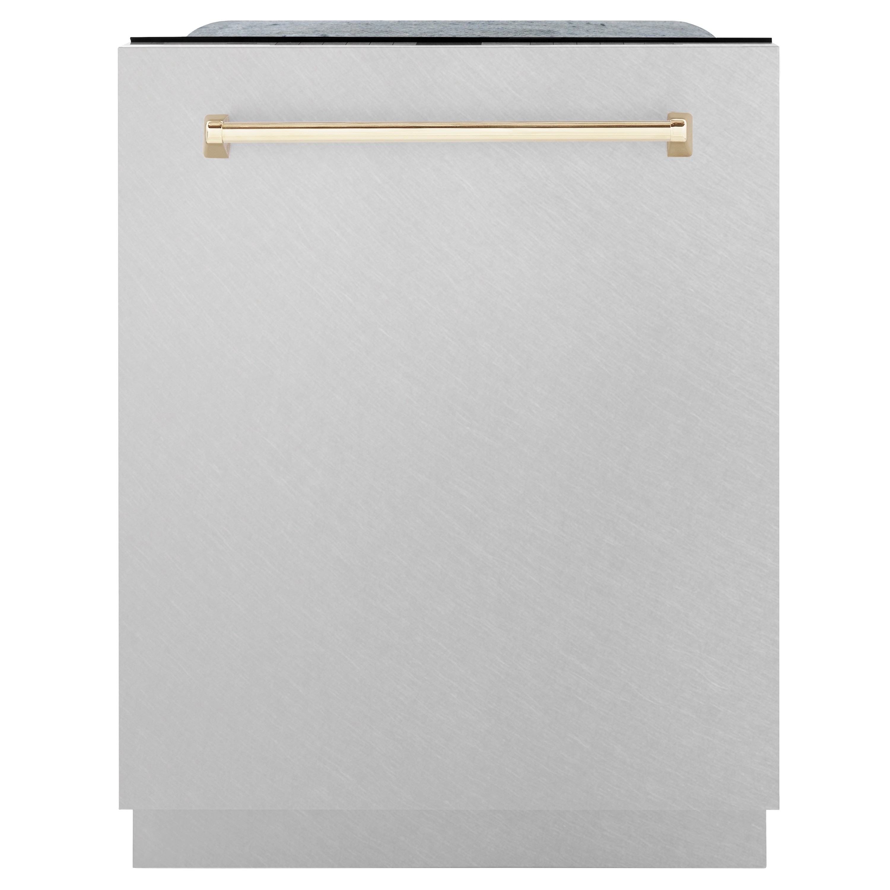 ZLINE KITCHEN & BATH DWMTZ-SN-24-G Autograph Edition 24-in Top Control Built-in Dishwasher With Third Rack ( Fingerprint Resistant Stainless Steel with Polished Gold Handle ) ENERGY STAR, 45-Decibel Very Quiet Sound Level