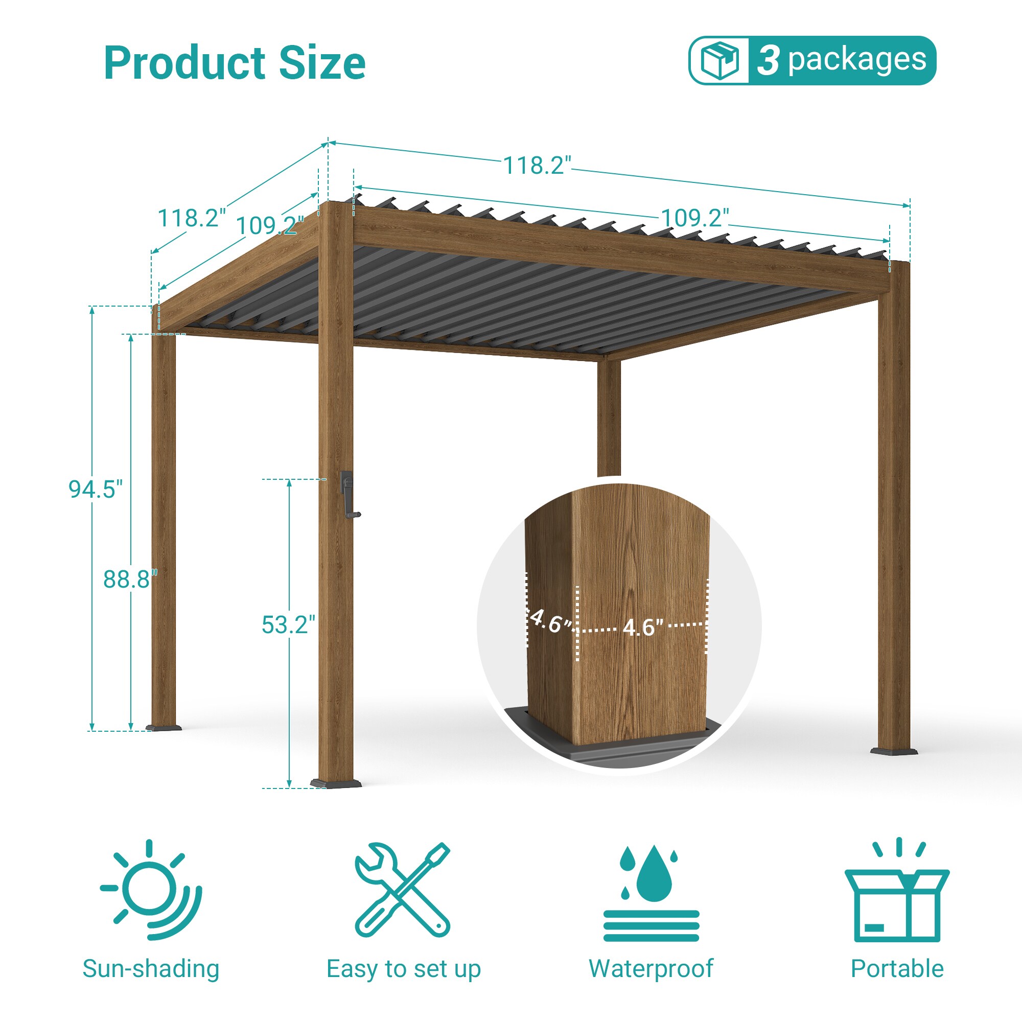 ACEGOSES LW-PLT-1010WD Pergolas-2 - View #3